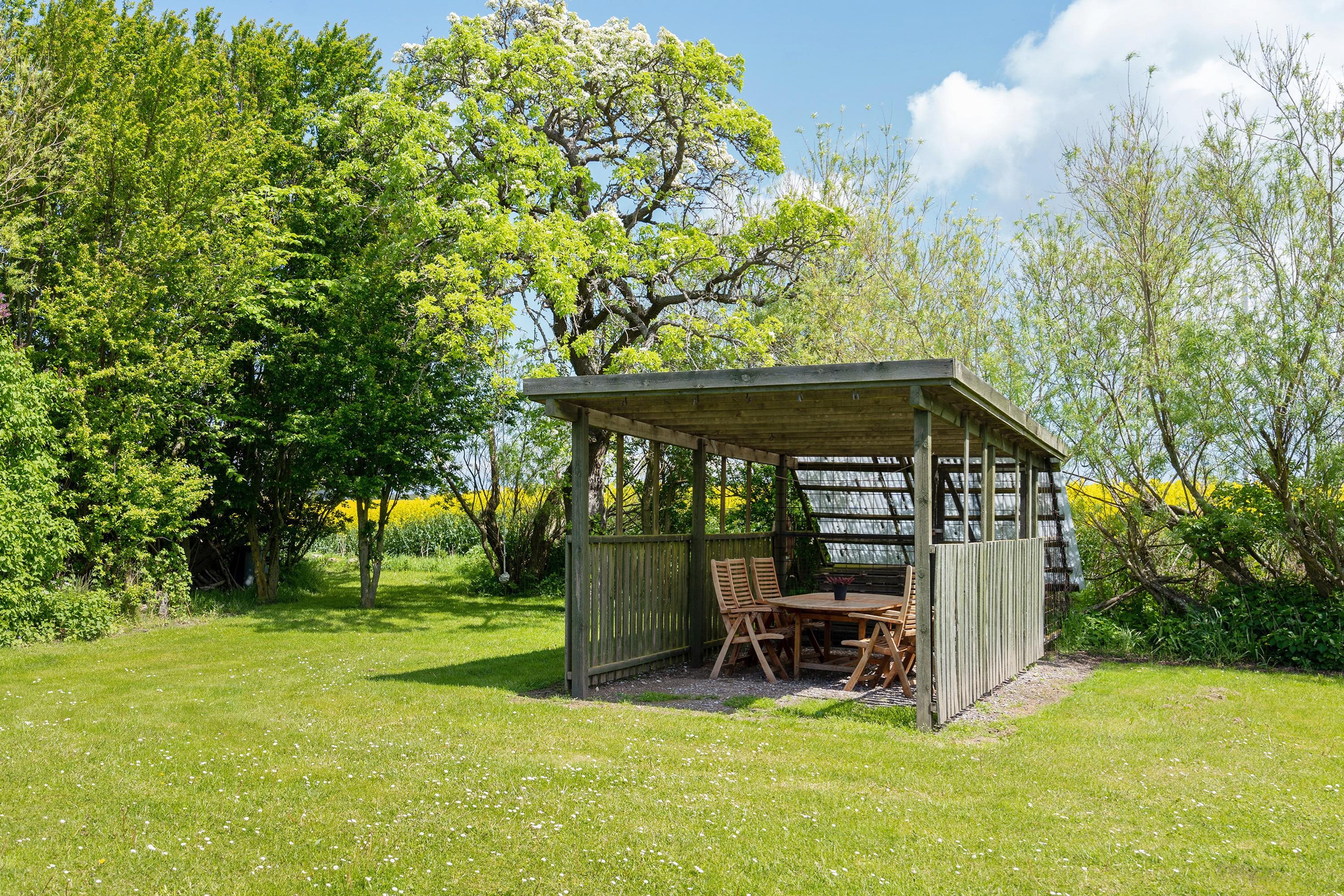 Fremhævet overdækket terrasse billede i fuldskærmstilstand. Billede af Bjælkehovedvej 52, 4913 Horslunde
