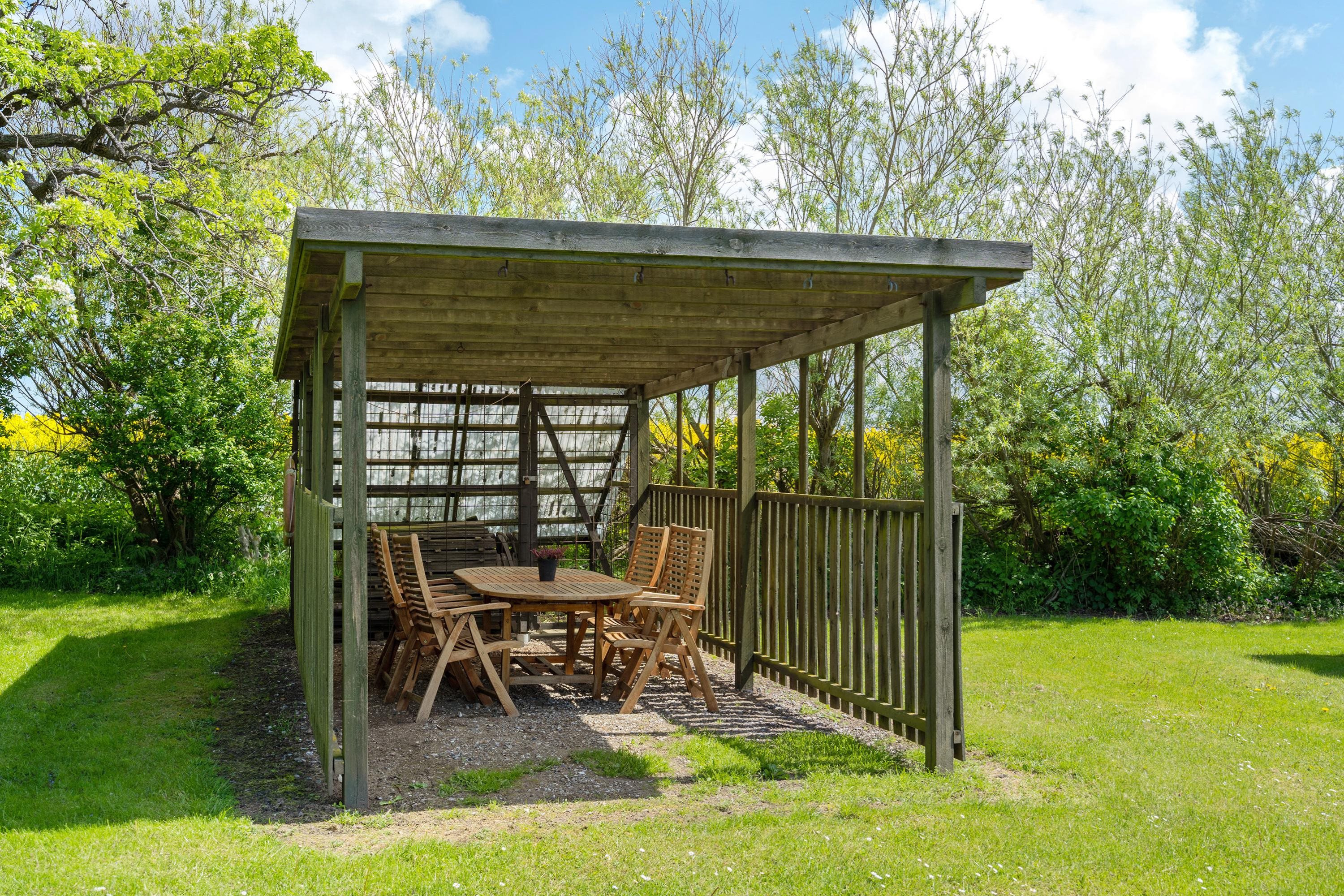 Fremhævet overdækket terrasse billede i fuldskærmstilstand. Billede af Bjælkehovedvej 52, 4913 Horslunde