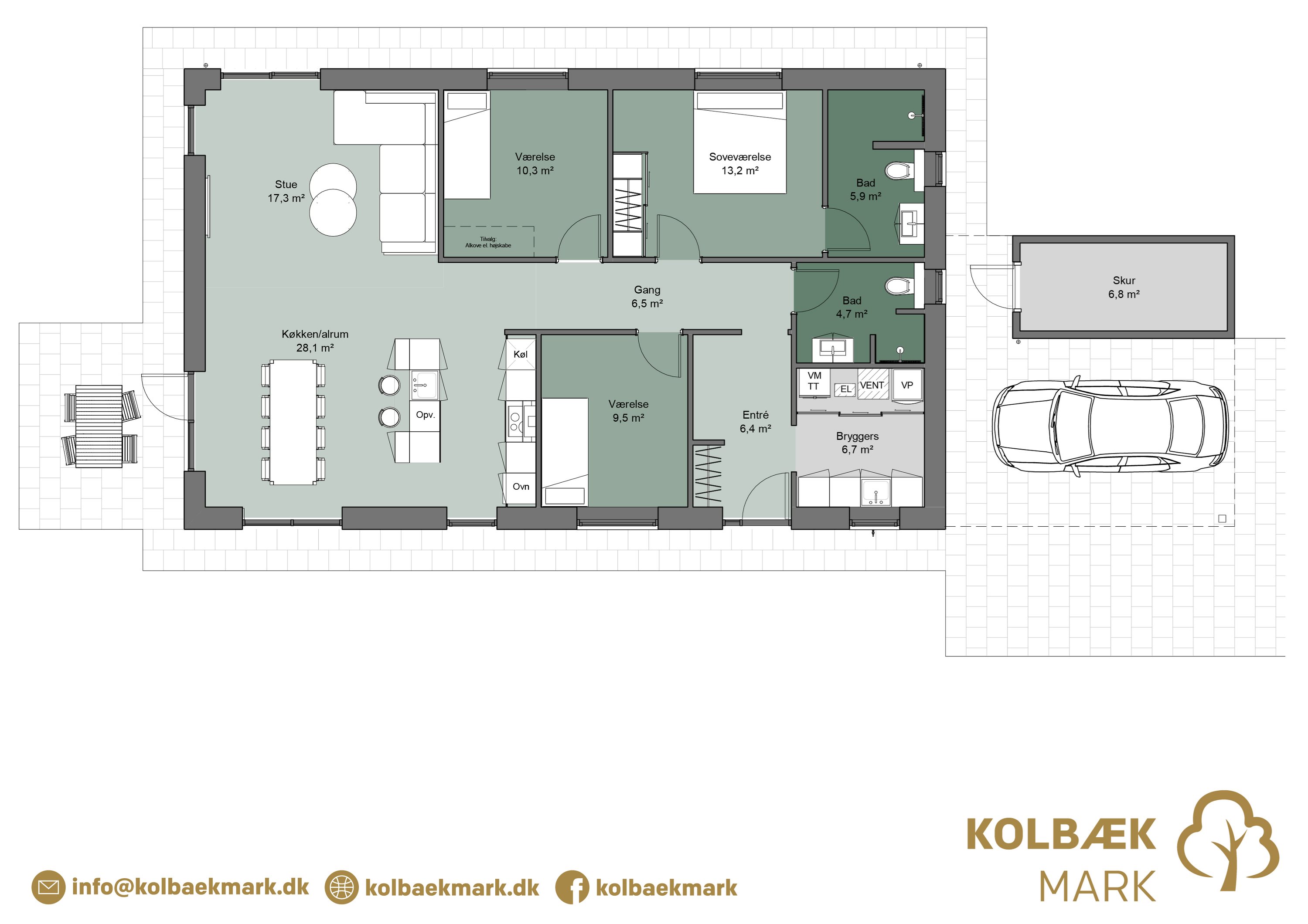 Plantegninger billede af Kolbæk Mark 108, Hald Ege, 8800 Viborg