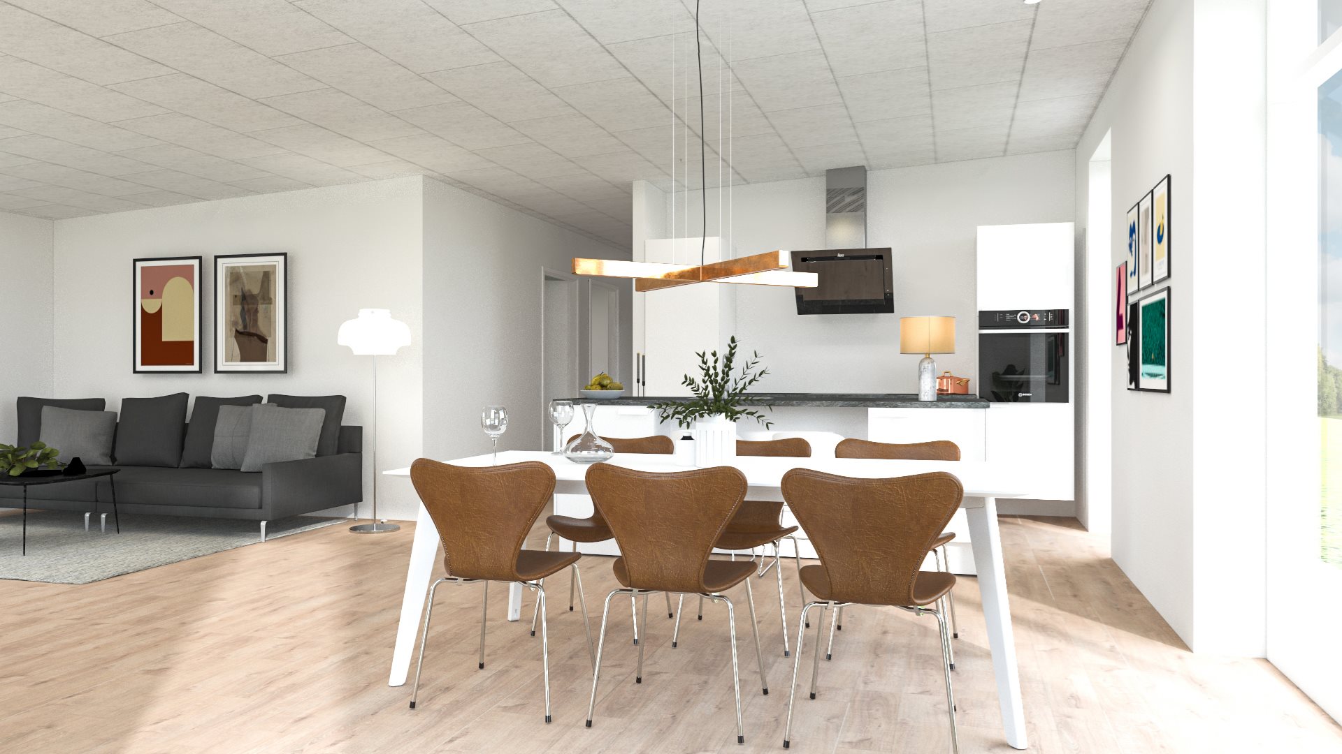 Fremhævet køkken alrum billede i fuldskærmstilstand. Billede af Kolbæk Mark 84, 8800 Viborg