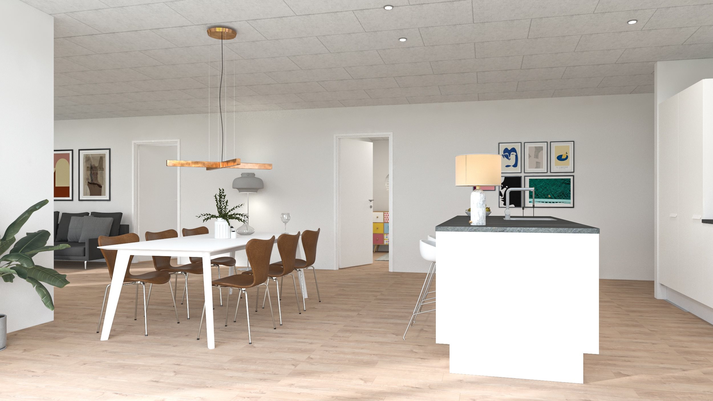 Fremhævet køkken alrum billede i fuldskærmstilstand. Billede af Kolbæk Mark 84, 8800 Viborg