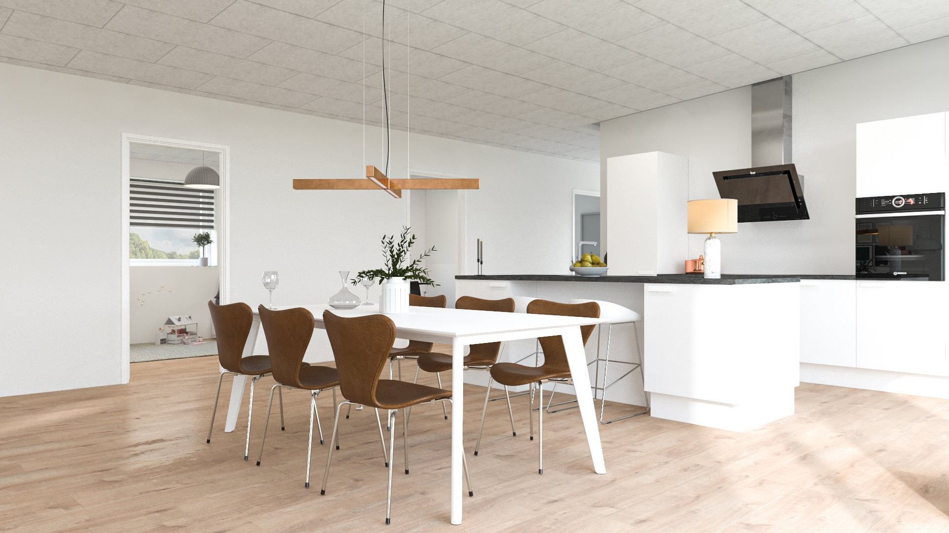 Fremhævet køkken alrum billede i fuldskærmstilstand. Billede af Kolbæk Mark 84, 8800 Viborg