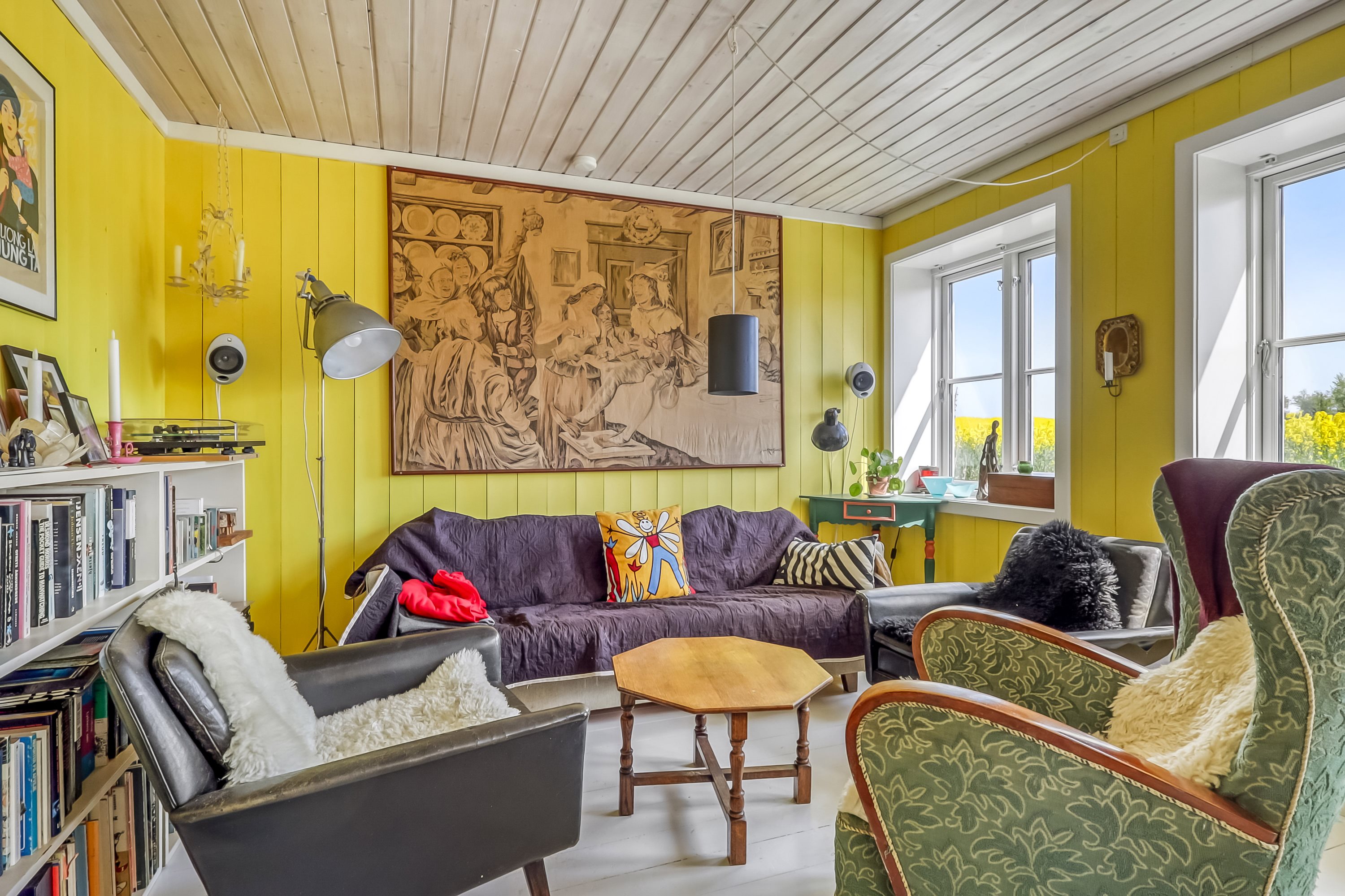 Fremhævet stue billede i fuldskærmstilstand. Billede af Byvej 17, Sdr Longelse, 5900 Rudkøbing