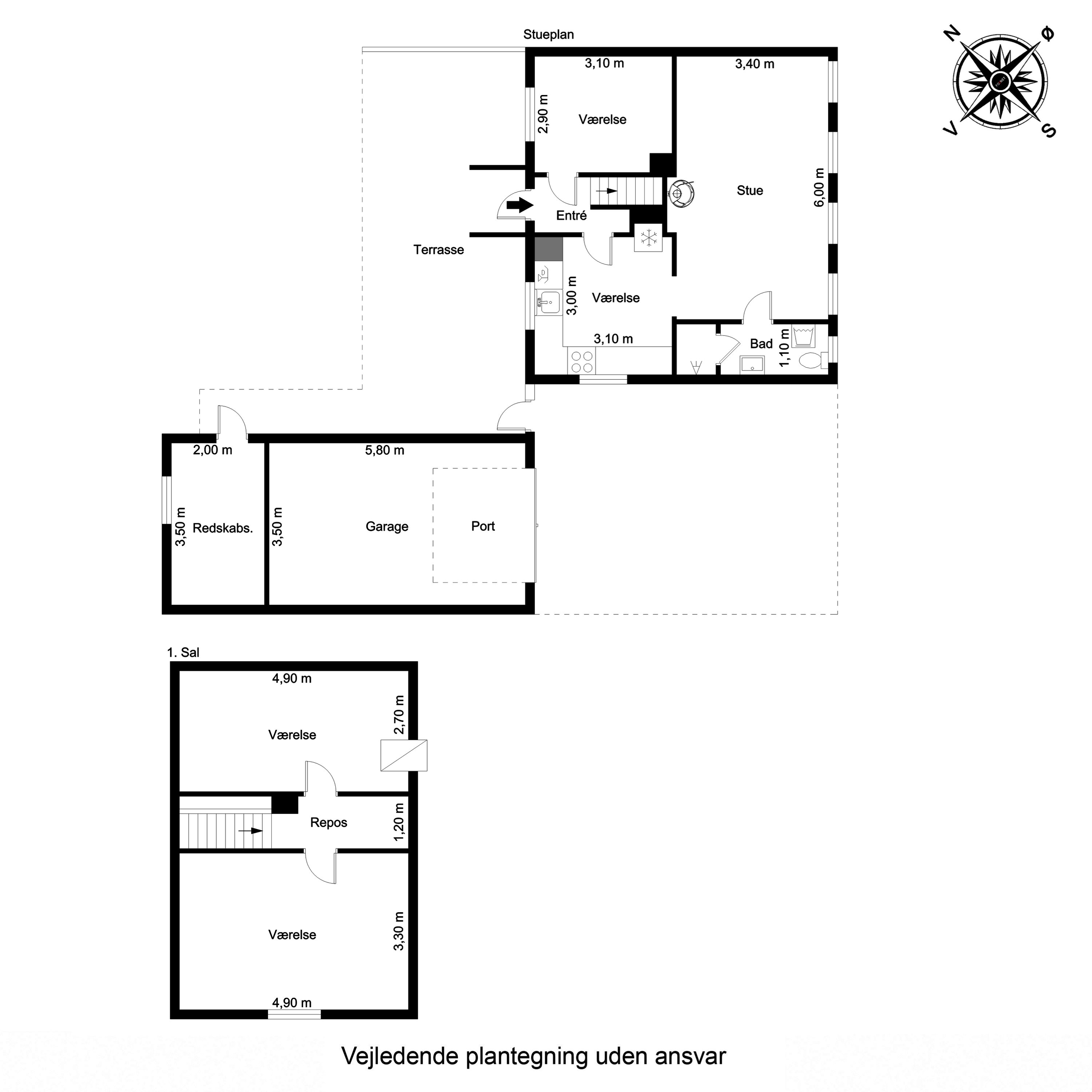 Plantegninger billede af Byvej 17, Sdr Longelse, 5900 Rudkøbing