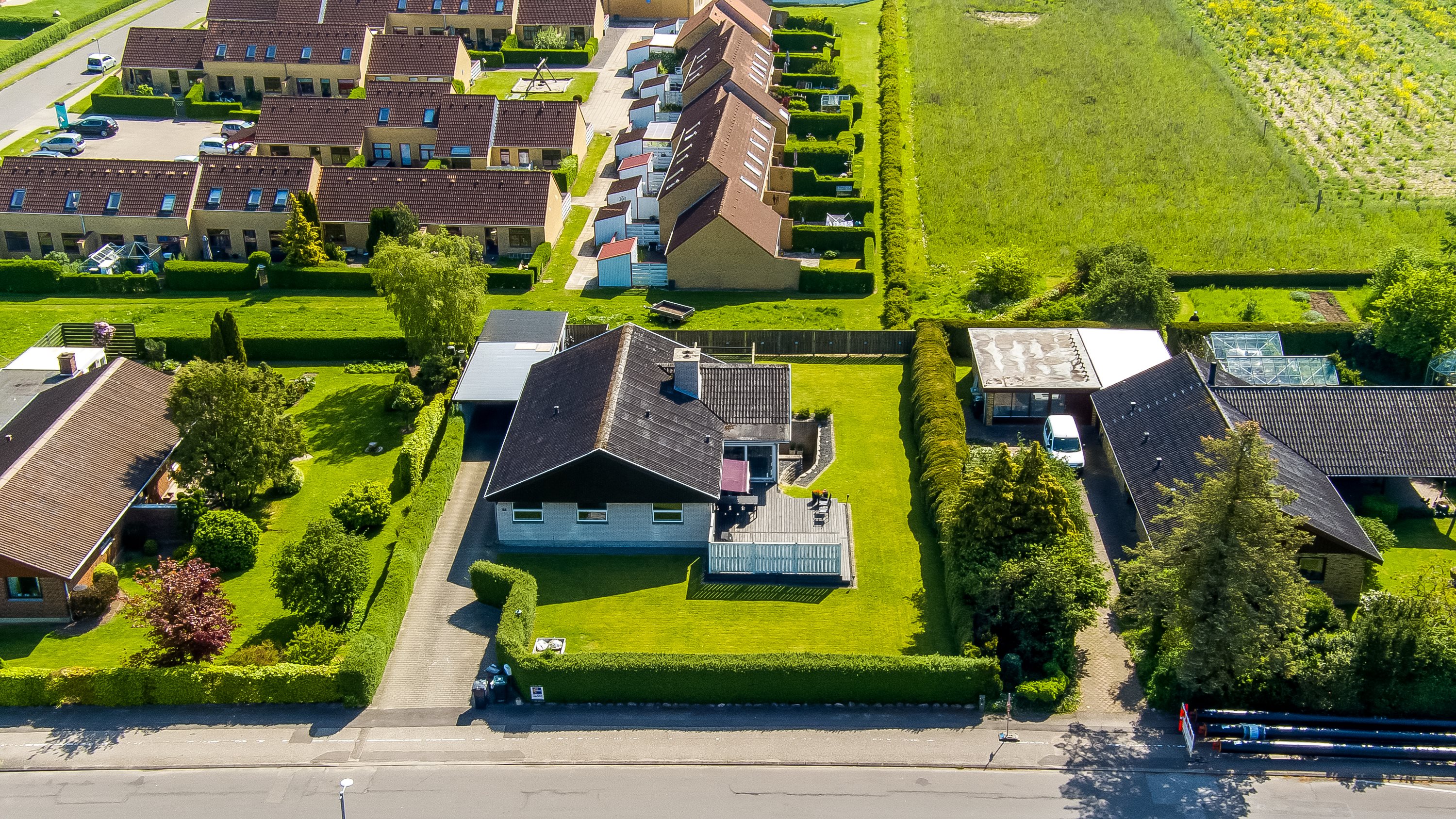 Fremhævet luftfoto billede i fuldskærmstilstand. Billede af Møllevej 58, 4990 Sakskøbing