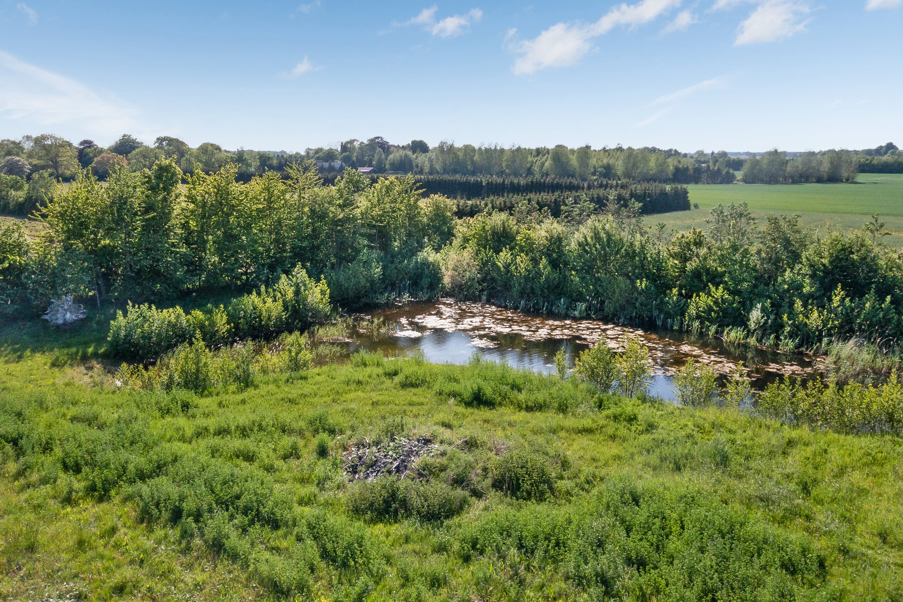 Fremhævet luftfoto billede i fuldskærmstilstand. Billede af Hessum Bygade 54, 5450 Otterup