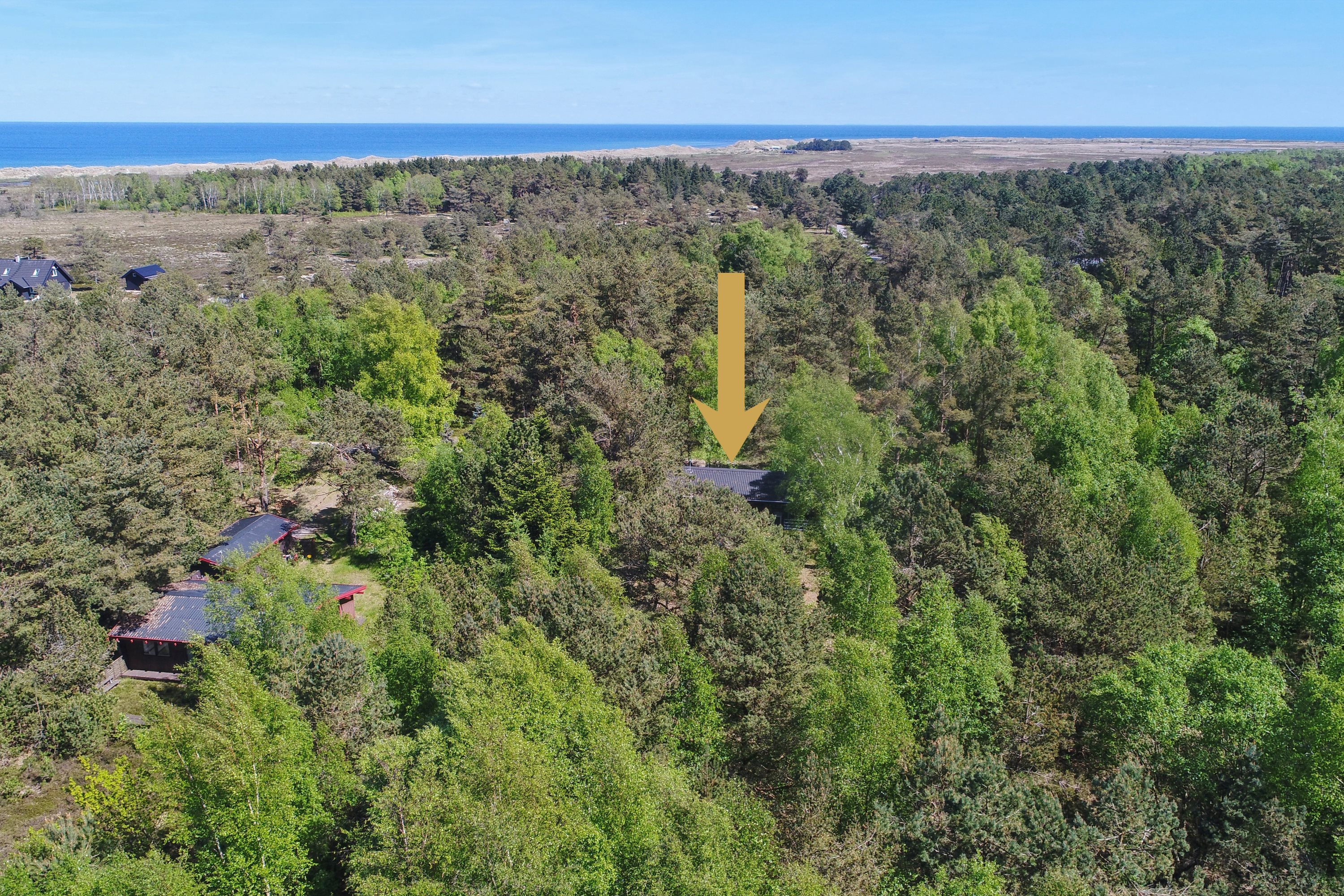 Fremhævet luftfoto billede i fuldskærmstilstand. Billede af Lyngholmvej 1, Østerby, 9940 Læsø