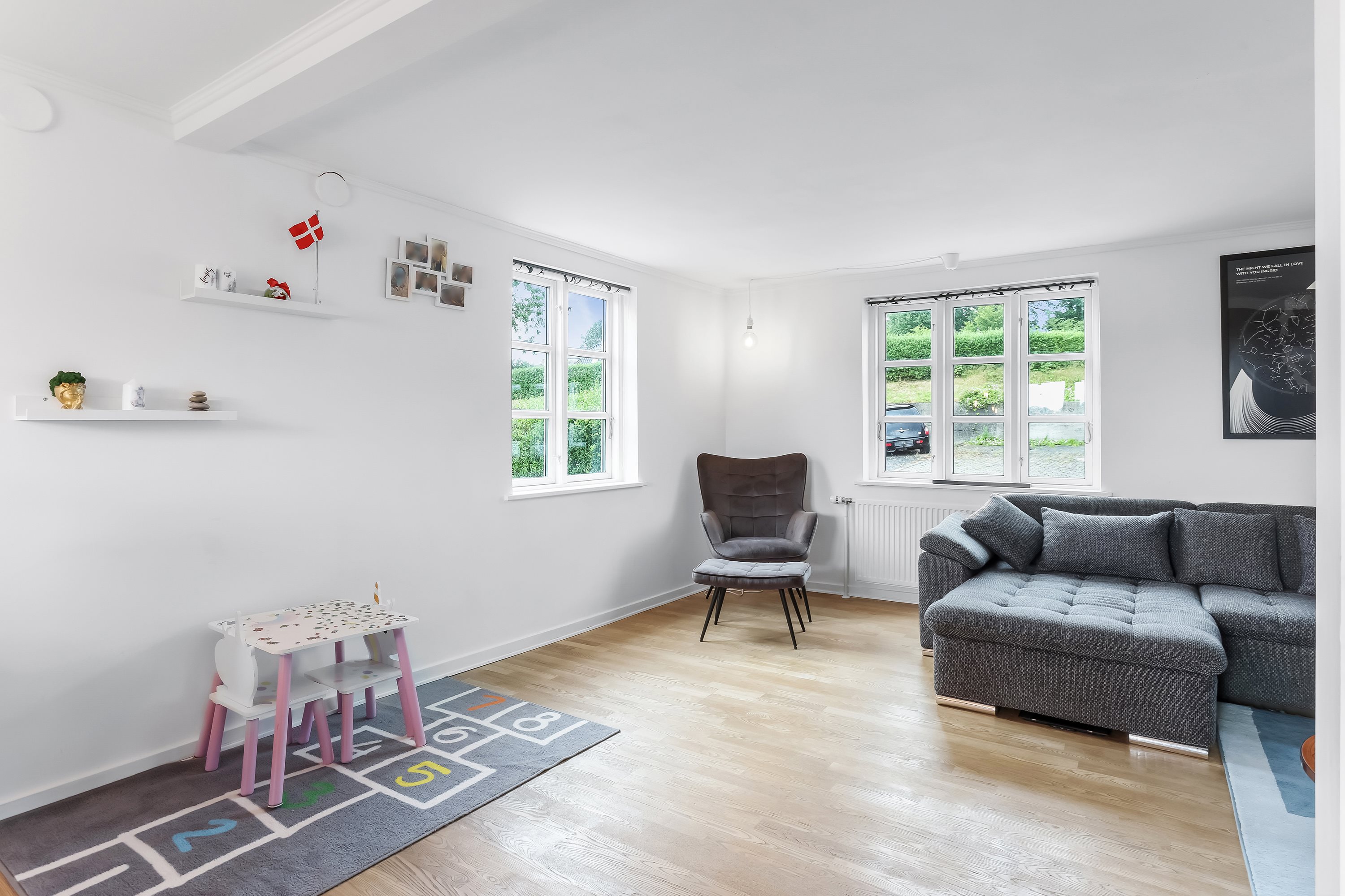 Fremhævet stue billede i fuldskærmstilstand. Billede af Bækkegårdsvej 9, Sparkær, 8800 Viborg