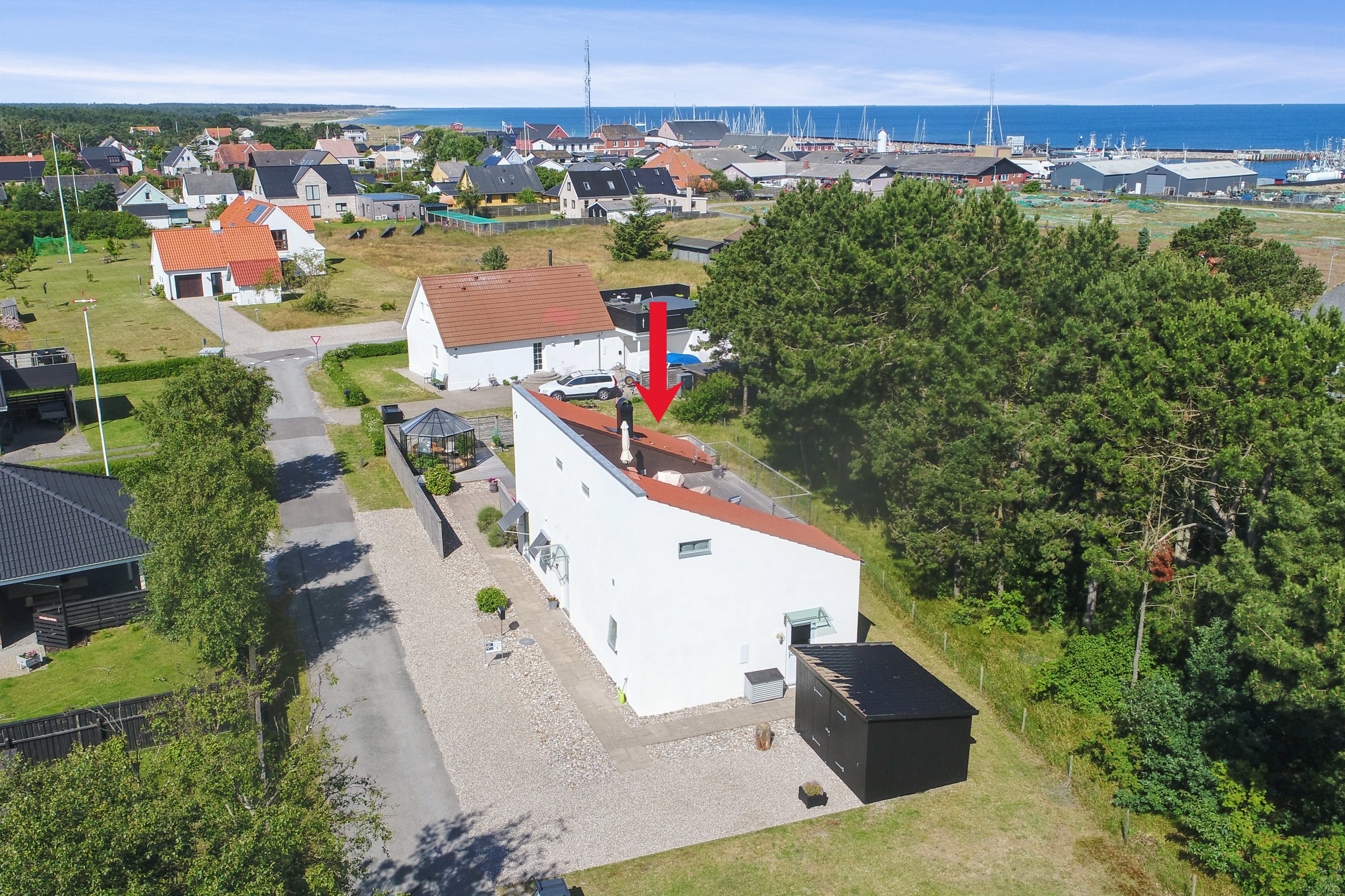 Fremhævet luftfoto billede i fuldskærmstilstand. Billede af Drosselvej 3, Østerby Havn, 9940 Læsø