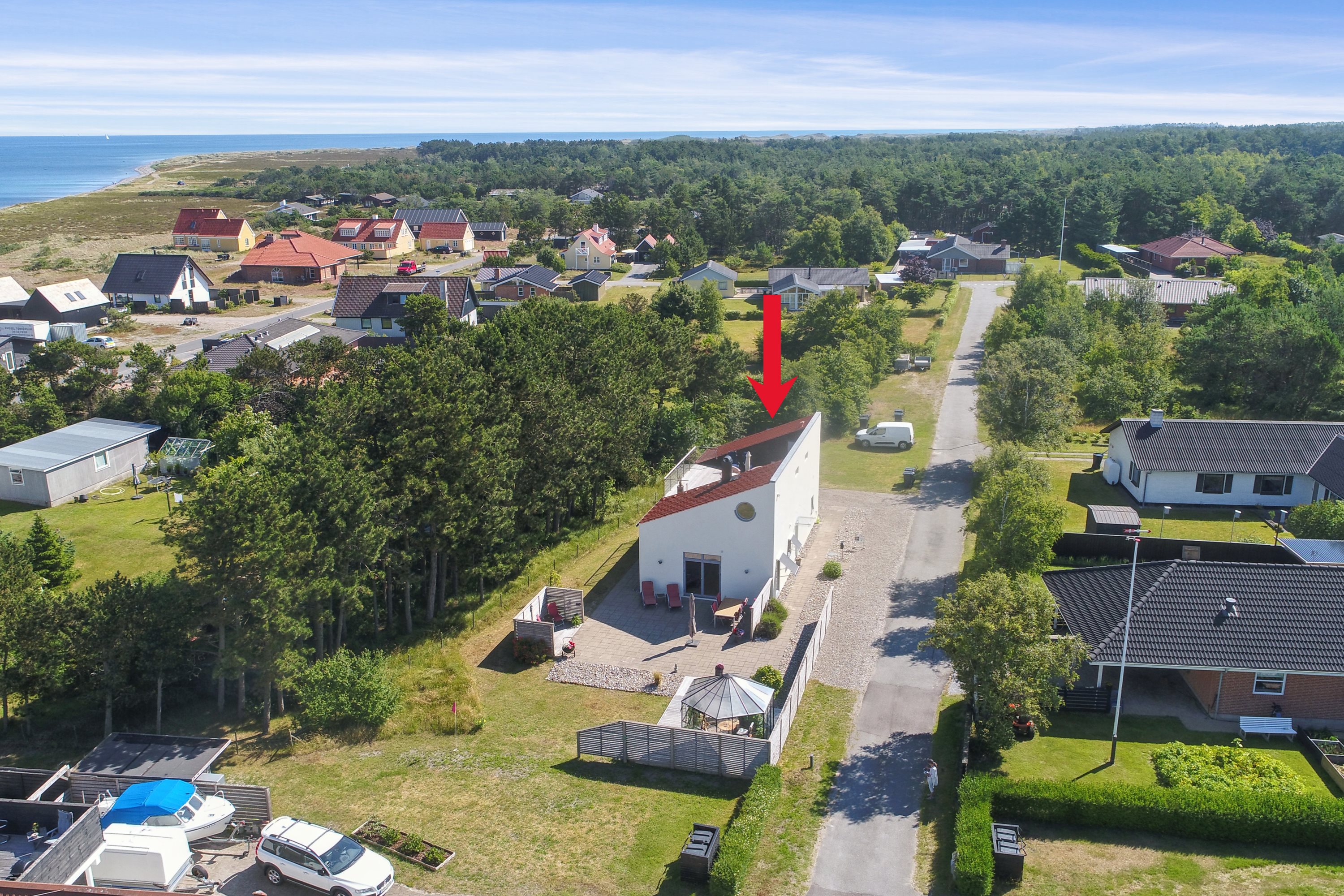 Fremhævet luftfoto billede i fuldskærmstilstand. Billede af Drosselvej 3, Østerby Havn, 9940 Læsø