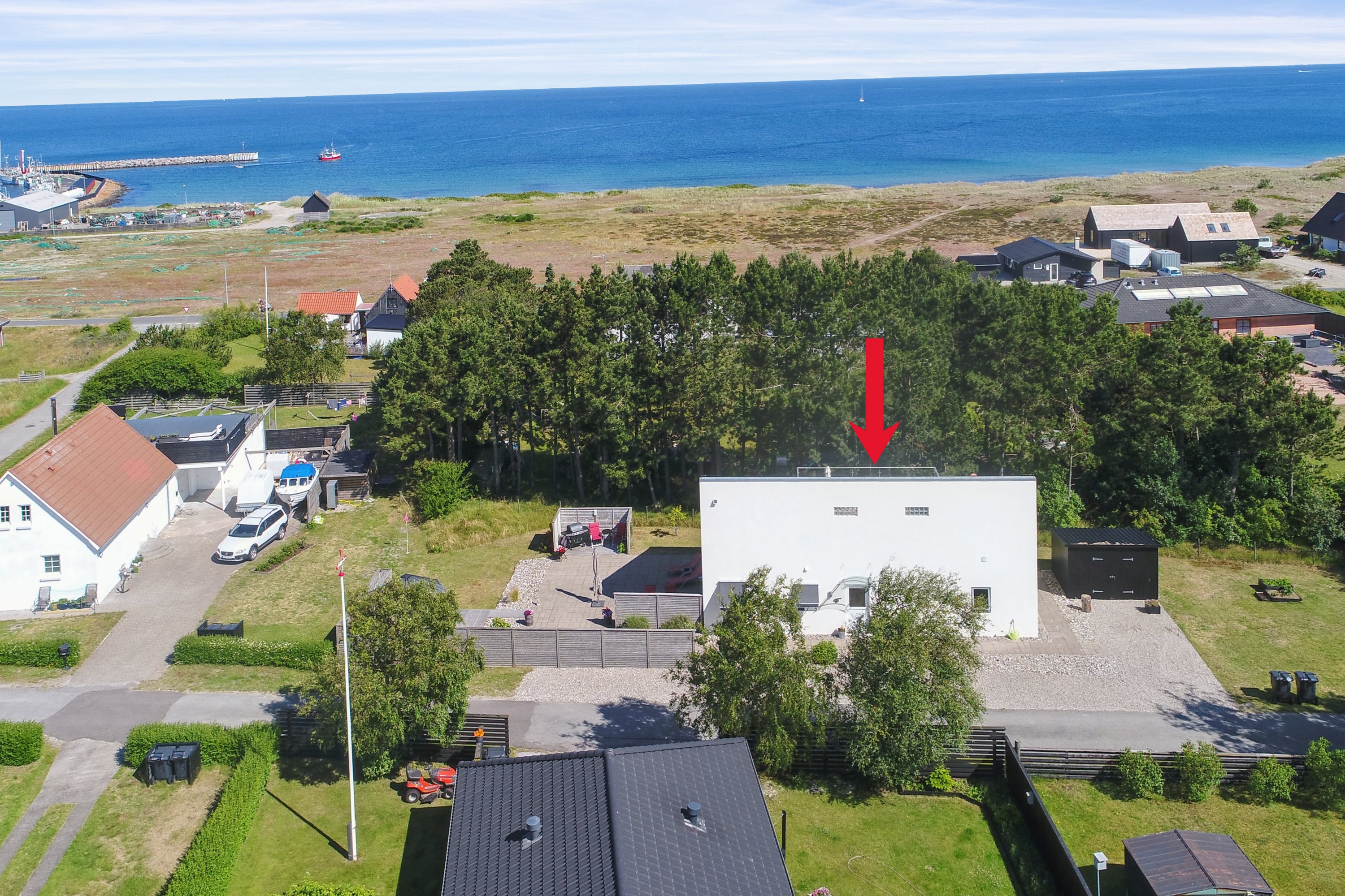 Fremhævet luftfoto billede i fuldskærmstilstand. Billede af Drosselvej 3, Østerby Havn, 9940 Læsø