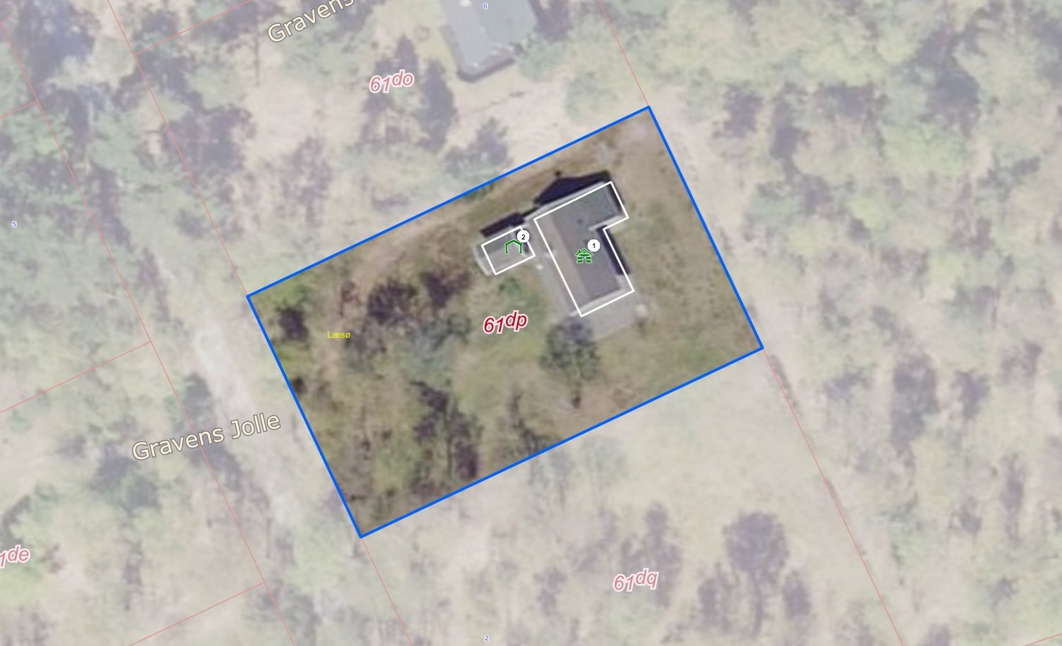 Fremhævet kort billede i fuldskærmstilstand. Billede af Gravens Jolle 4, Nordmarken, 9940 Læsø