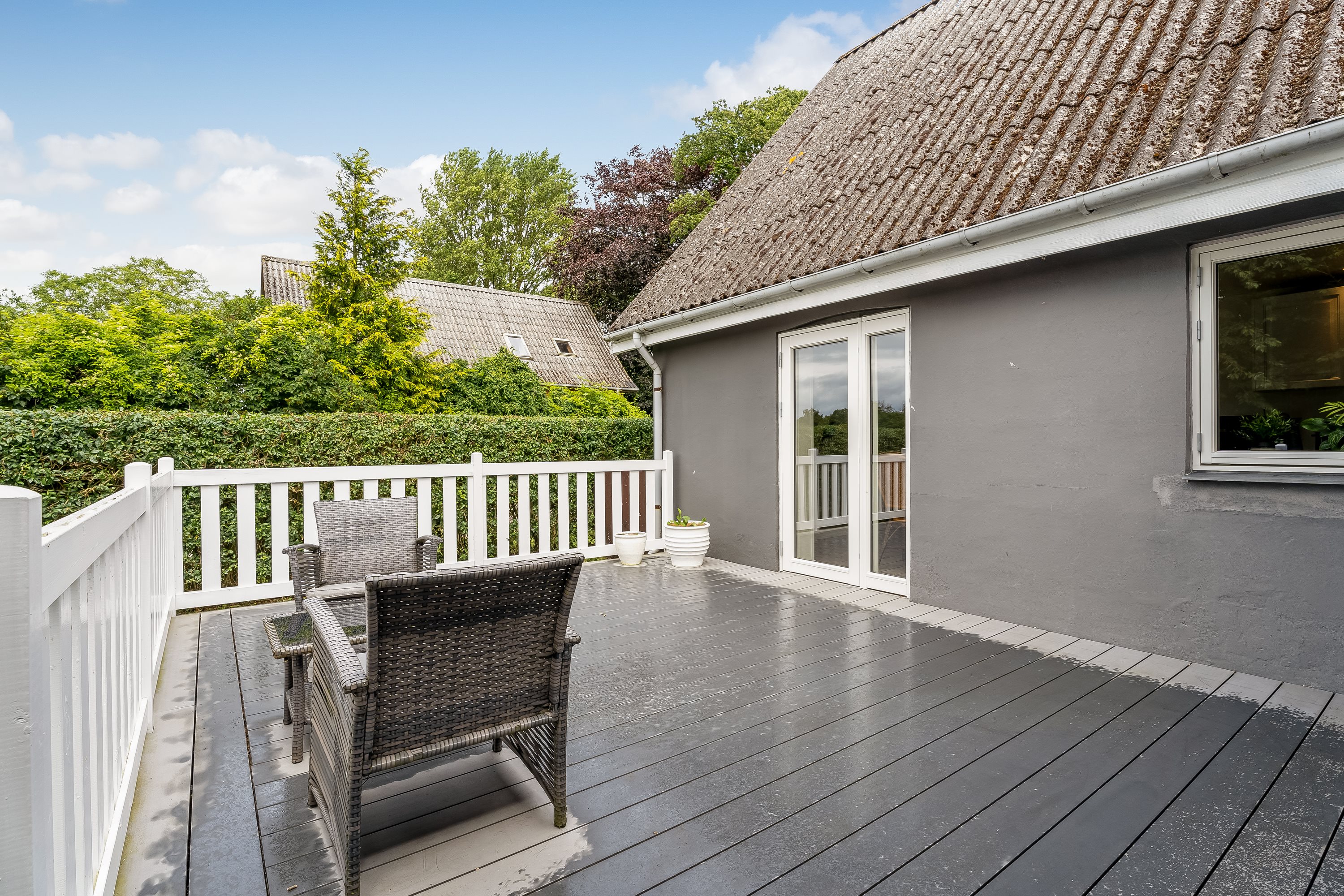 Fremhævet terrasse billede i fuldskærmstilstand. Billede af Viemosevej 18, Svinsbjerg, 4913 Horslunde