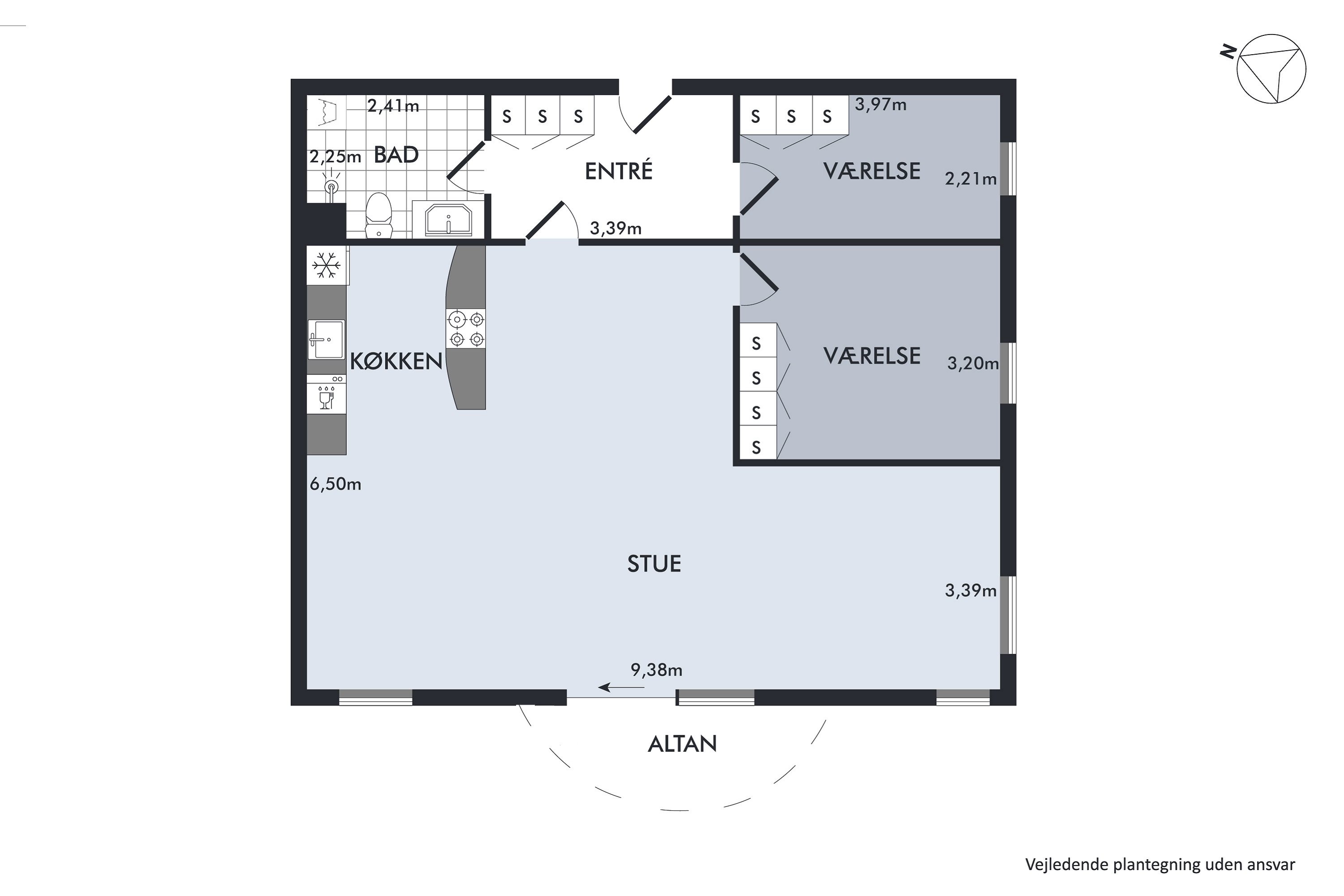 Plantegninger billede af Solvangsvej 6, 3. tv., 9000 Aalborg