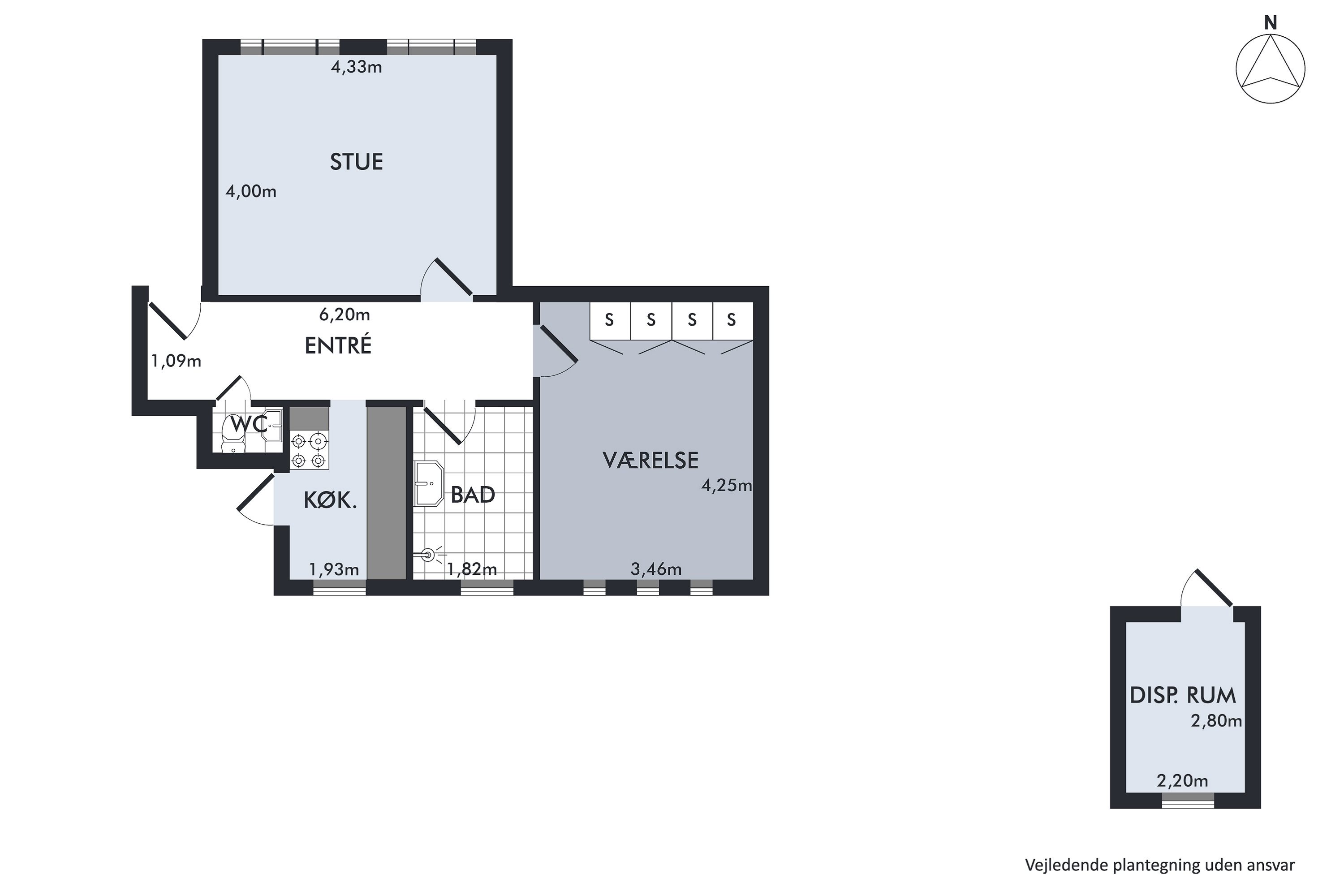 Plantegninger billede af Hjulmagervej 6, 2. tv., 9000 Aalborg