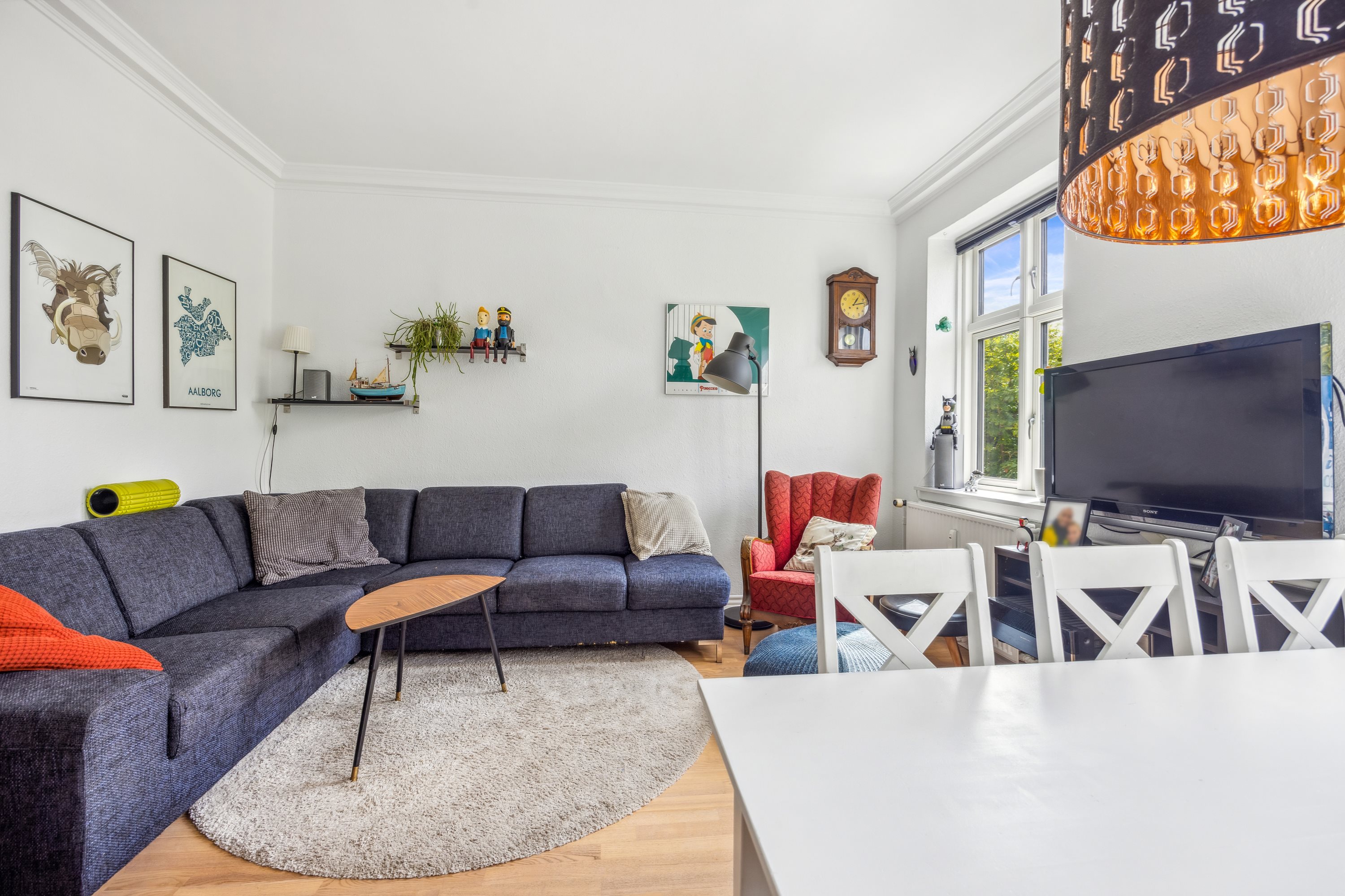Fremhævet stue billede i fuldskærmstilstand. Billede af Hjulmagervej 6, 2. tv., 9000 Aalborg