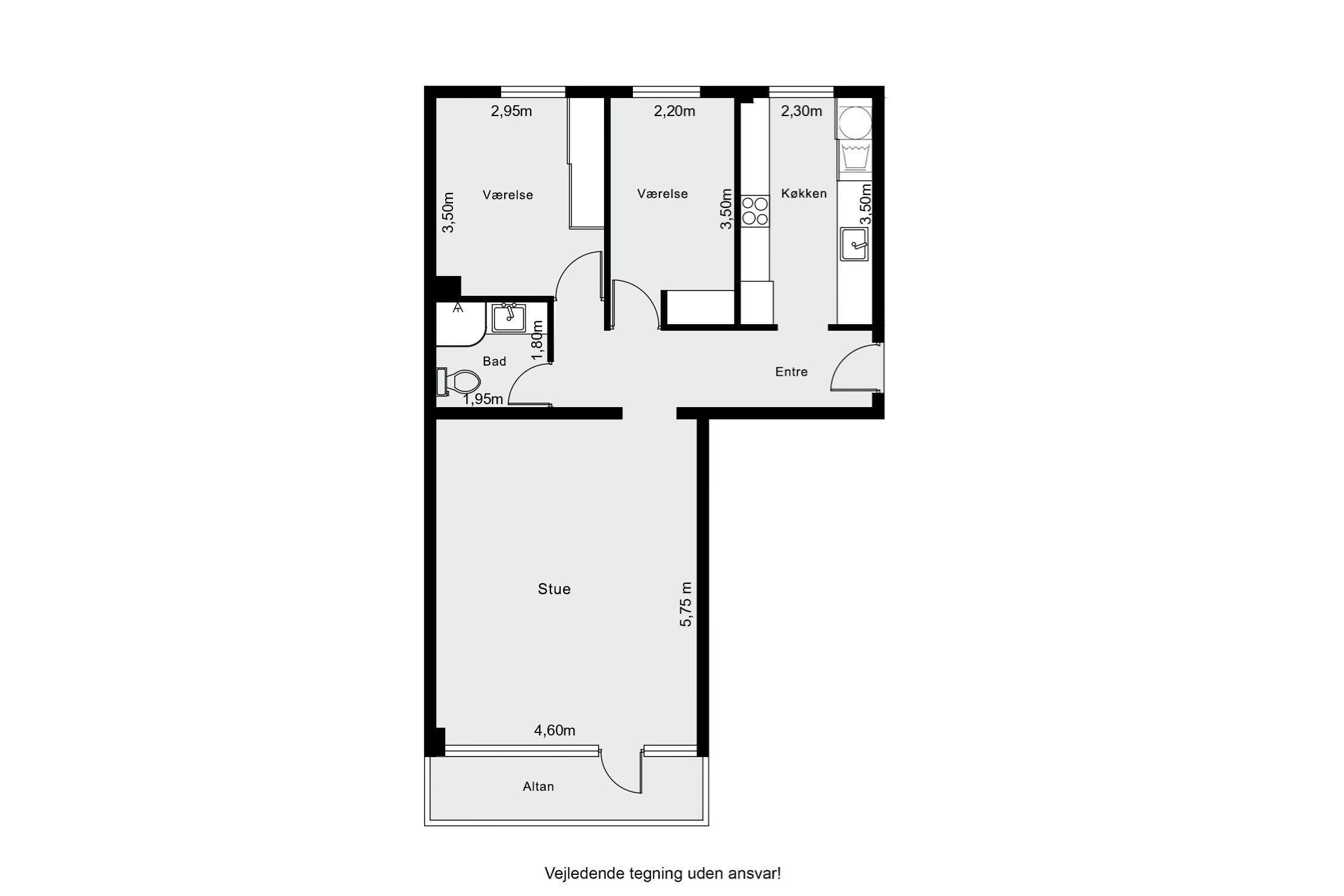 Plantegninger billede af Falkevej 80, st.. th., 8800 Viborg