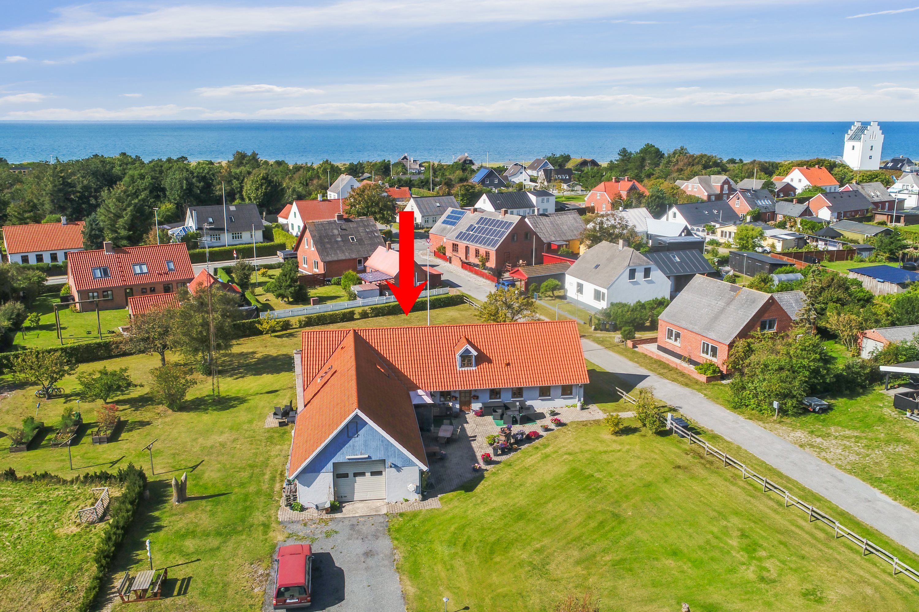 Fremhævet luftfoto billede i fuldskærmstilstand. Billede af Nattergalevej 6, Vesterø Havn, 9940 Læsø