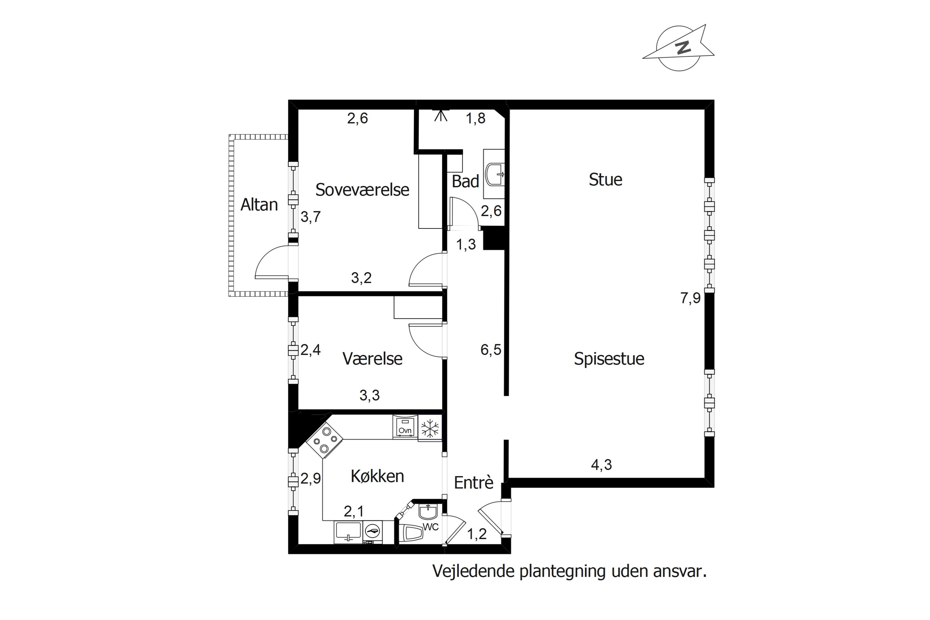 Plantegninger billede af Skjoldsgade 105, 2. th., 6700 Esbjerg
