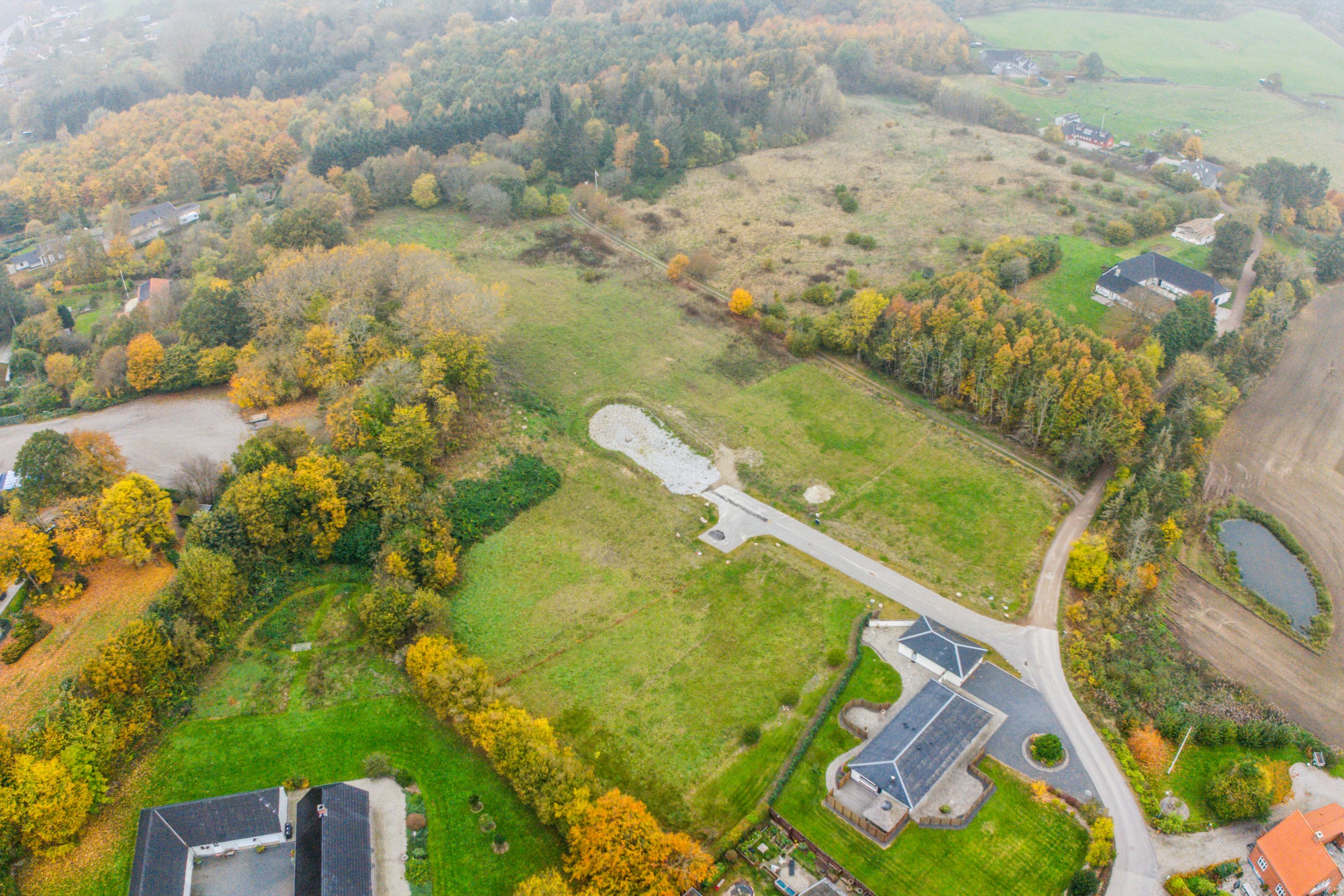 Fremhævet luftfoto billede i fuldskærmstilstand. Billede af Tornmarksvej 18C, Vejrup, 5491 Blommenslyst