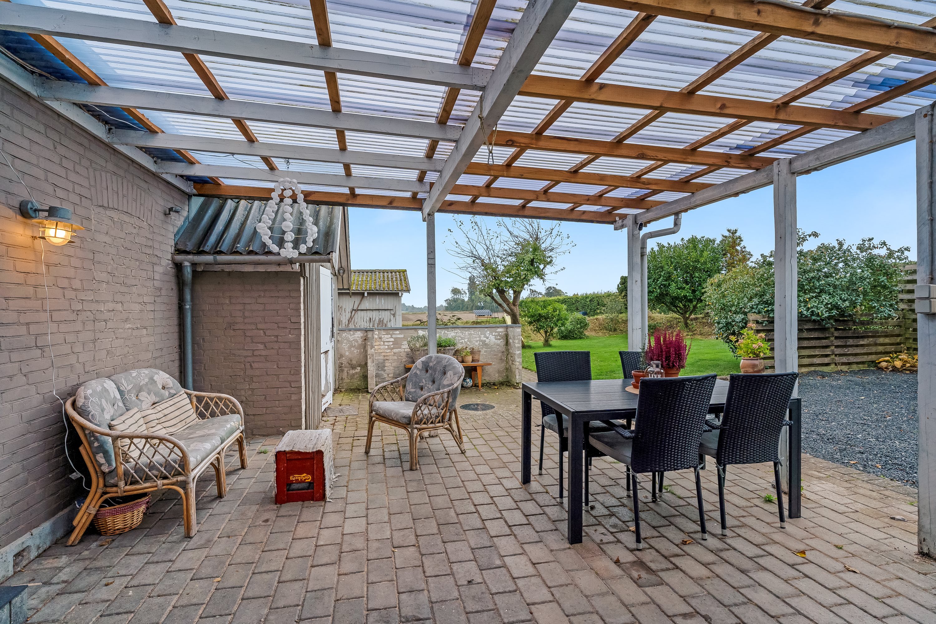 Fremhævet overdækket terrasse billede i fuldskærmstilstand. Billede af Østersøvej 12, 4872 Idestrup