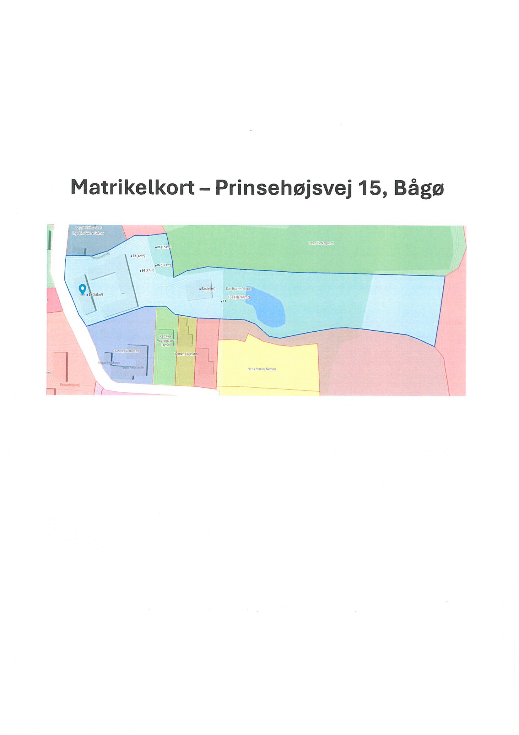 Fremhævet matrikelkort billede i fuldskærmstilstand. Billede af Prinsehøjsvej 15, Bågø, 5610 Assens