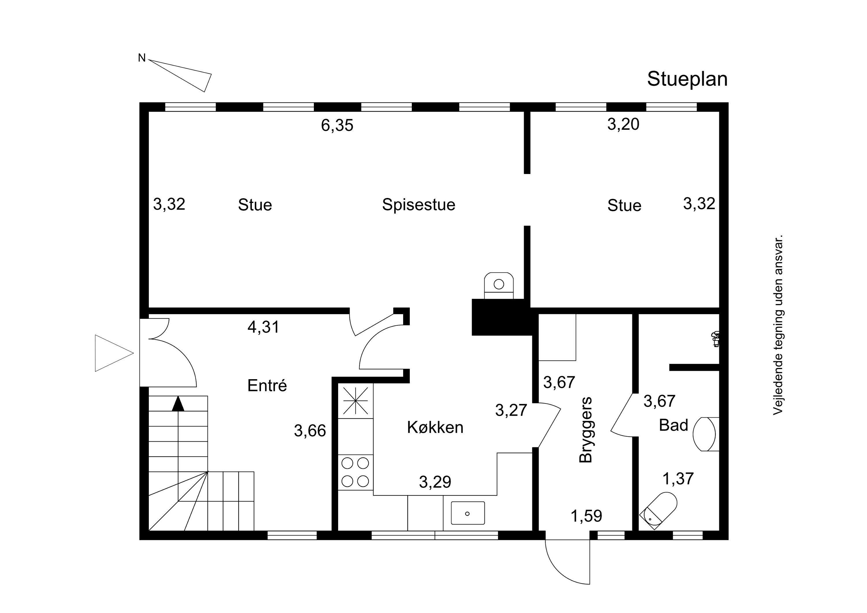 Plantegninger billede af Krogyden 6, Såderup, 5540 Ullerslev