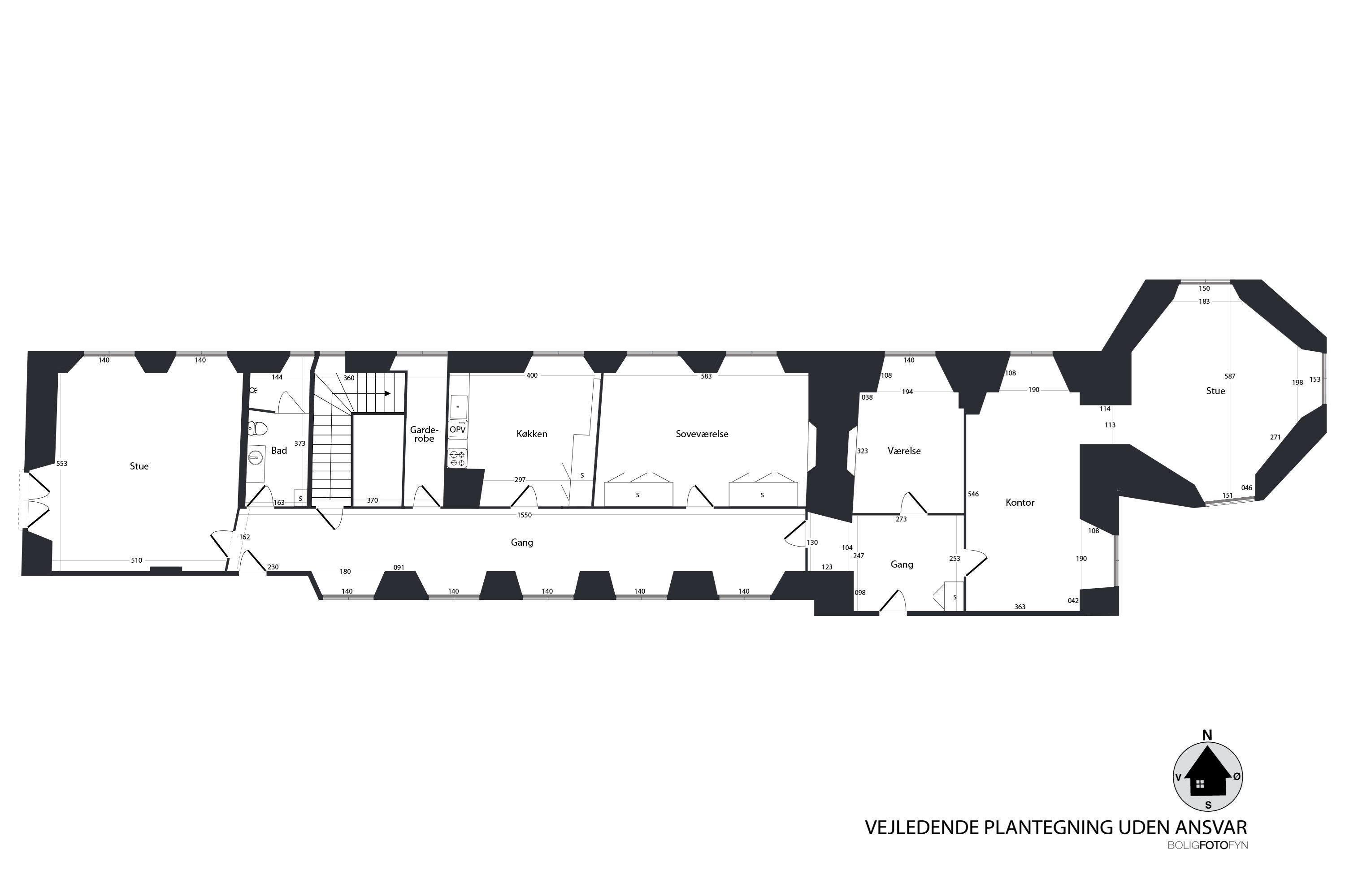 Plantegninger billede af Rishøjvej 2, 2. th. nord., V Hæsinge, 5672 Broby