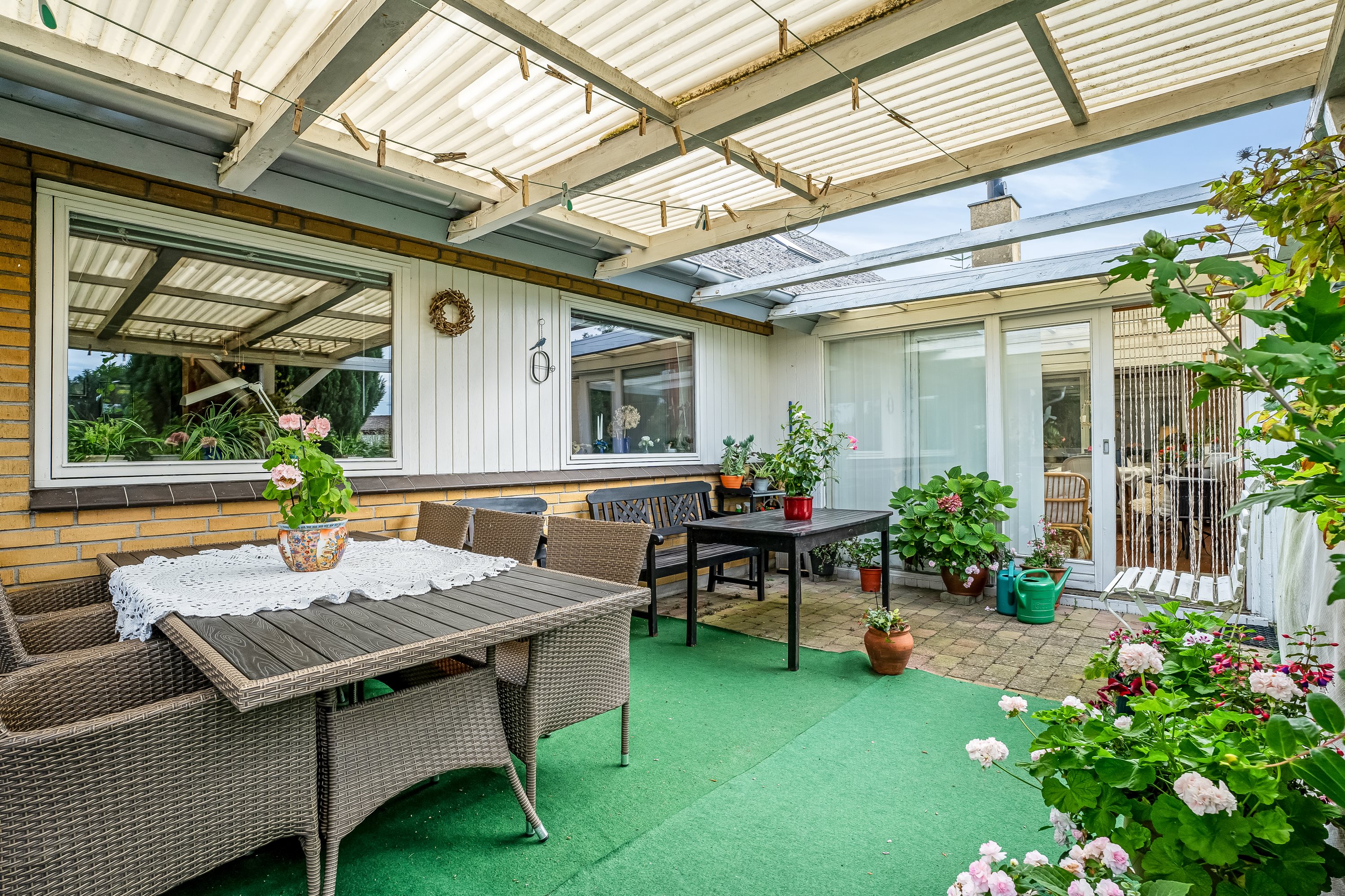 Fremhævet overdækket terrasse billede i fuldskærmstilstand. Billede af Hejrevej 1, Langø, 4900 Nakskov