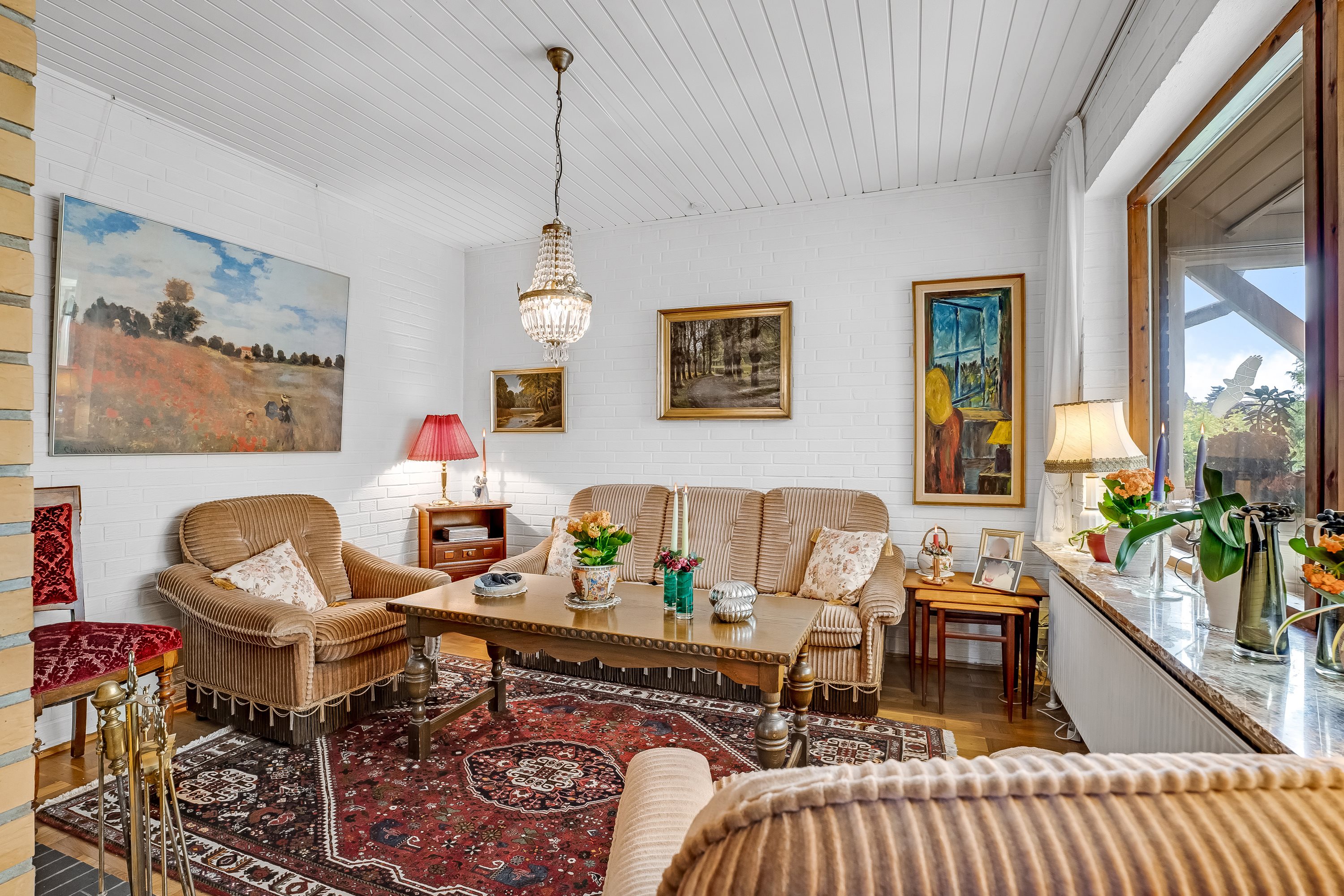 Fremhævet pejsestue billede i fuldskærmstilstand. Billede af Hejrevej 1, Langø, 4900 Nakskov