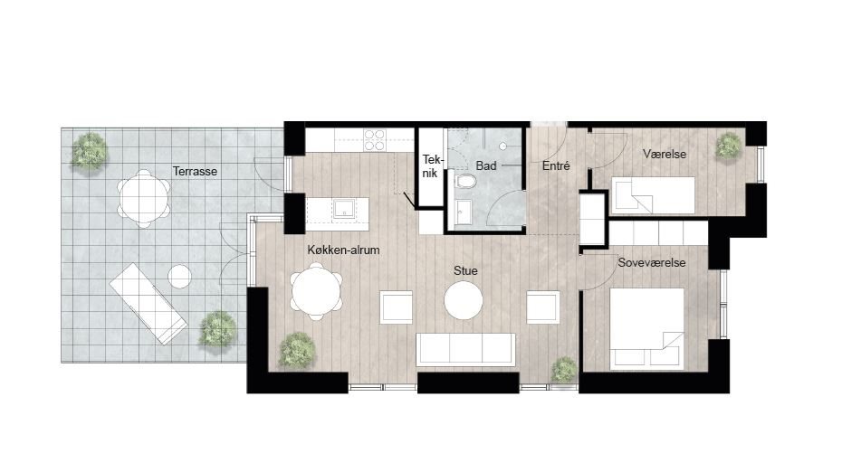 Plantegninger billede af Sct. Anna Park 25, st.. tv., 5400 Bogense