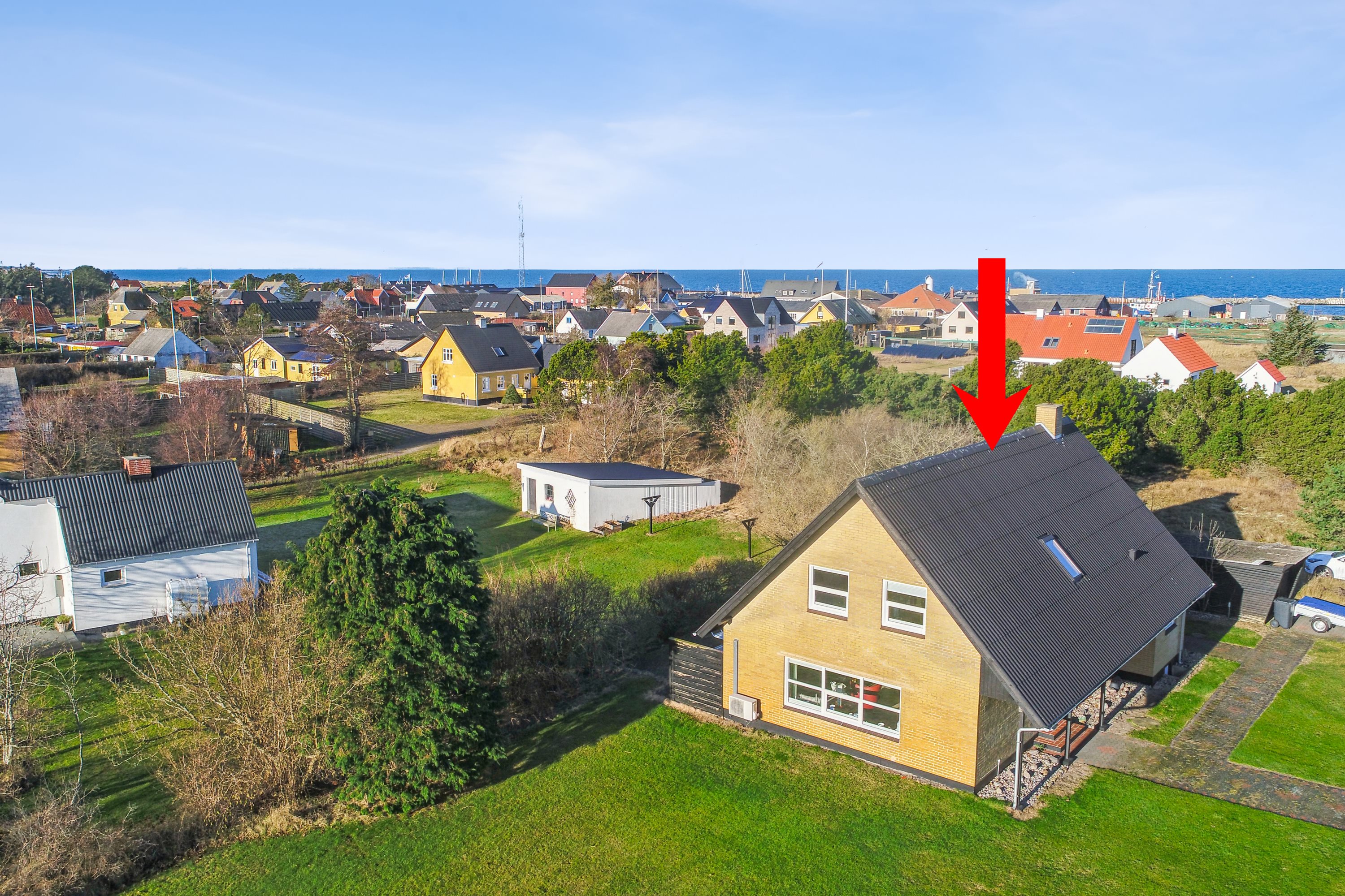 Fremhævet luftfoto billede i fuldskærmstilstand. Billede af Rylevej 1, Østerby Havn, 9940 Læsø