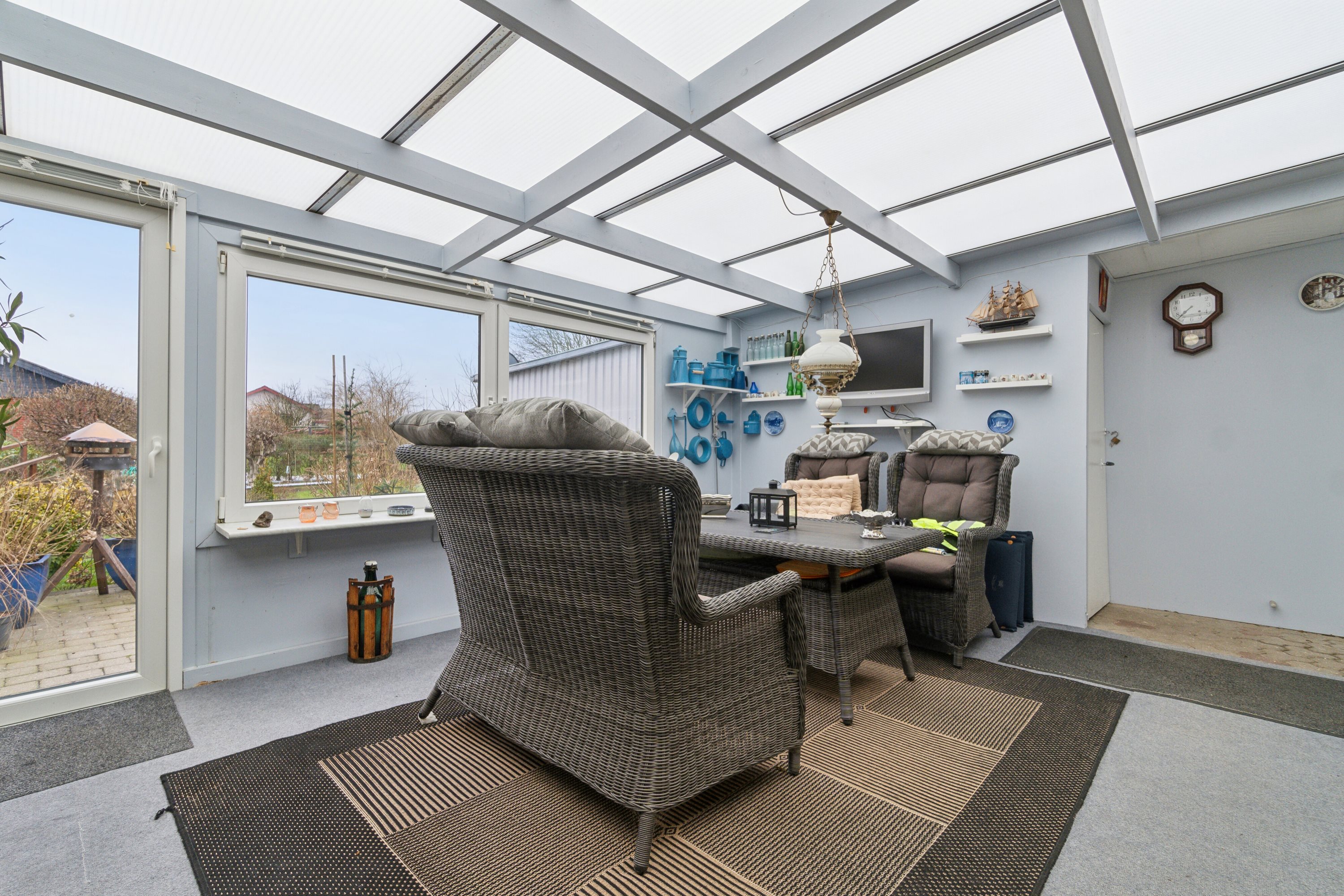 Fremhævet overdækket terrasse billede i fuldskærmstilstand. Billede af Hovedgaden 111, 7752 Snedsted