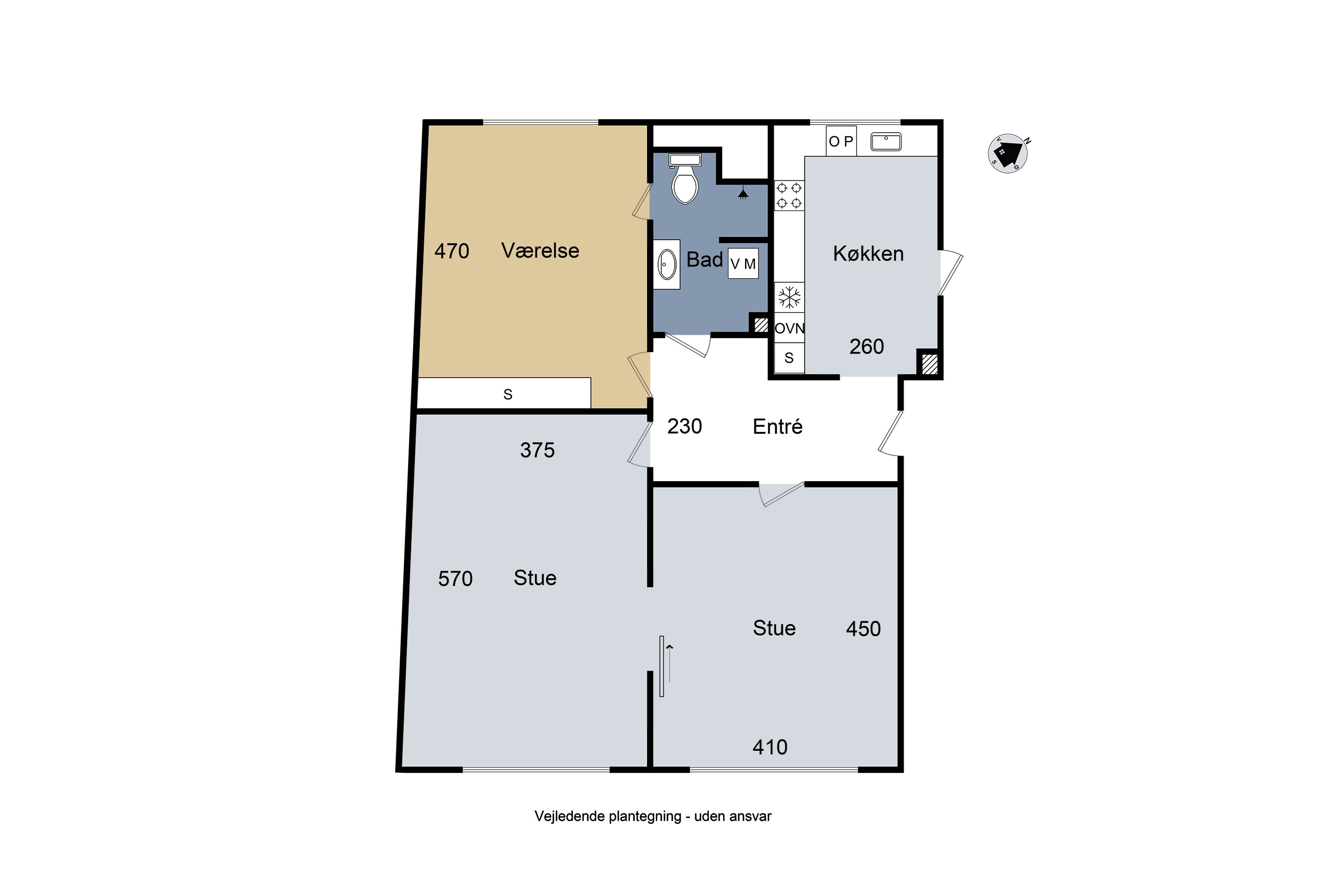 Plantegninger billede af Bredegade 4, 3. tv., 4200 Slagelse