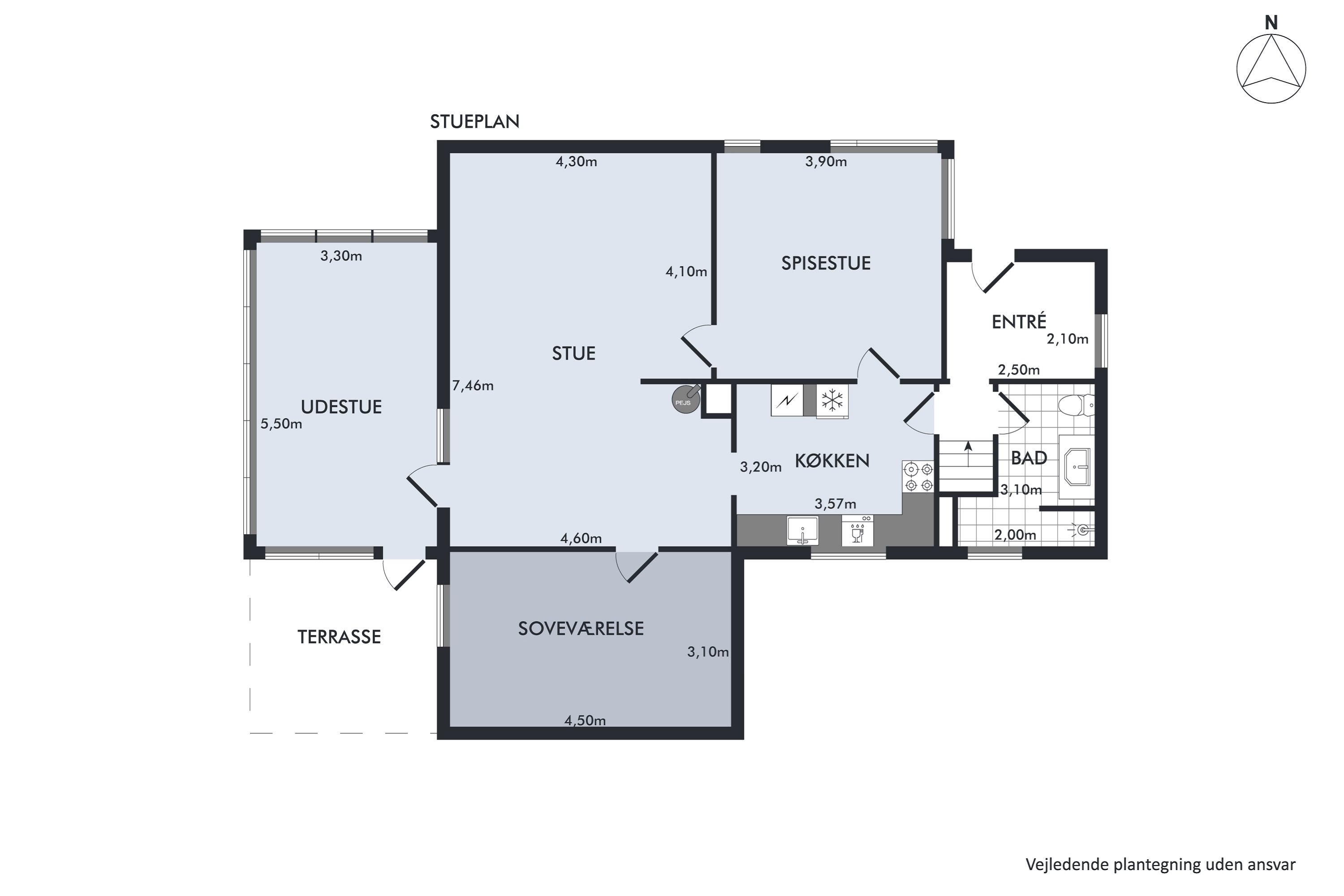 Plantegninger billede af Hovedgårdvej 2, 8732 Hovedgård