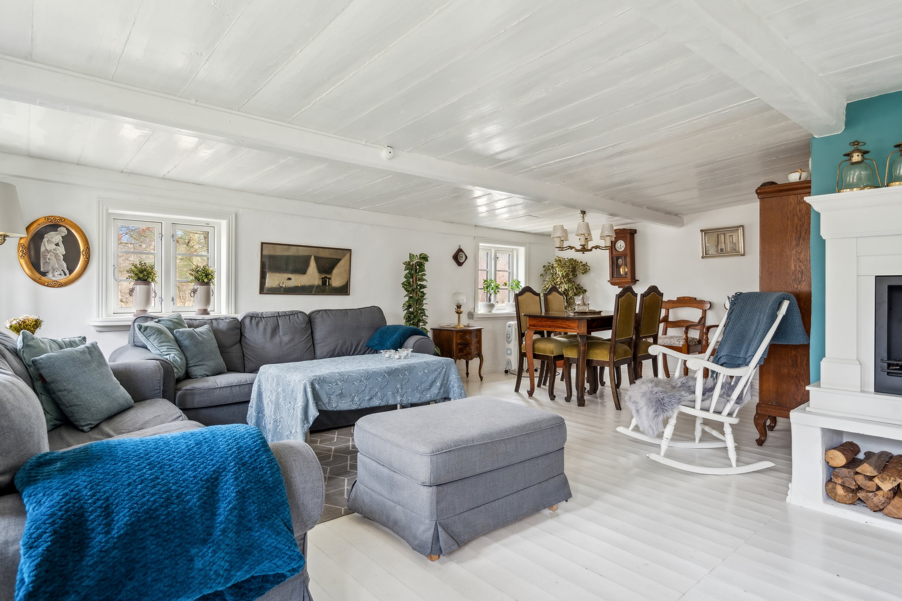 Fremhævet stue billede i fuldskærmstilstand. Billede af Agersigen 22, Vesterø Havn, 9940 Læsø