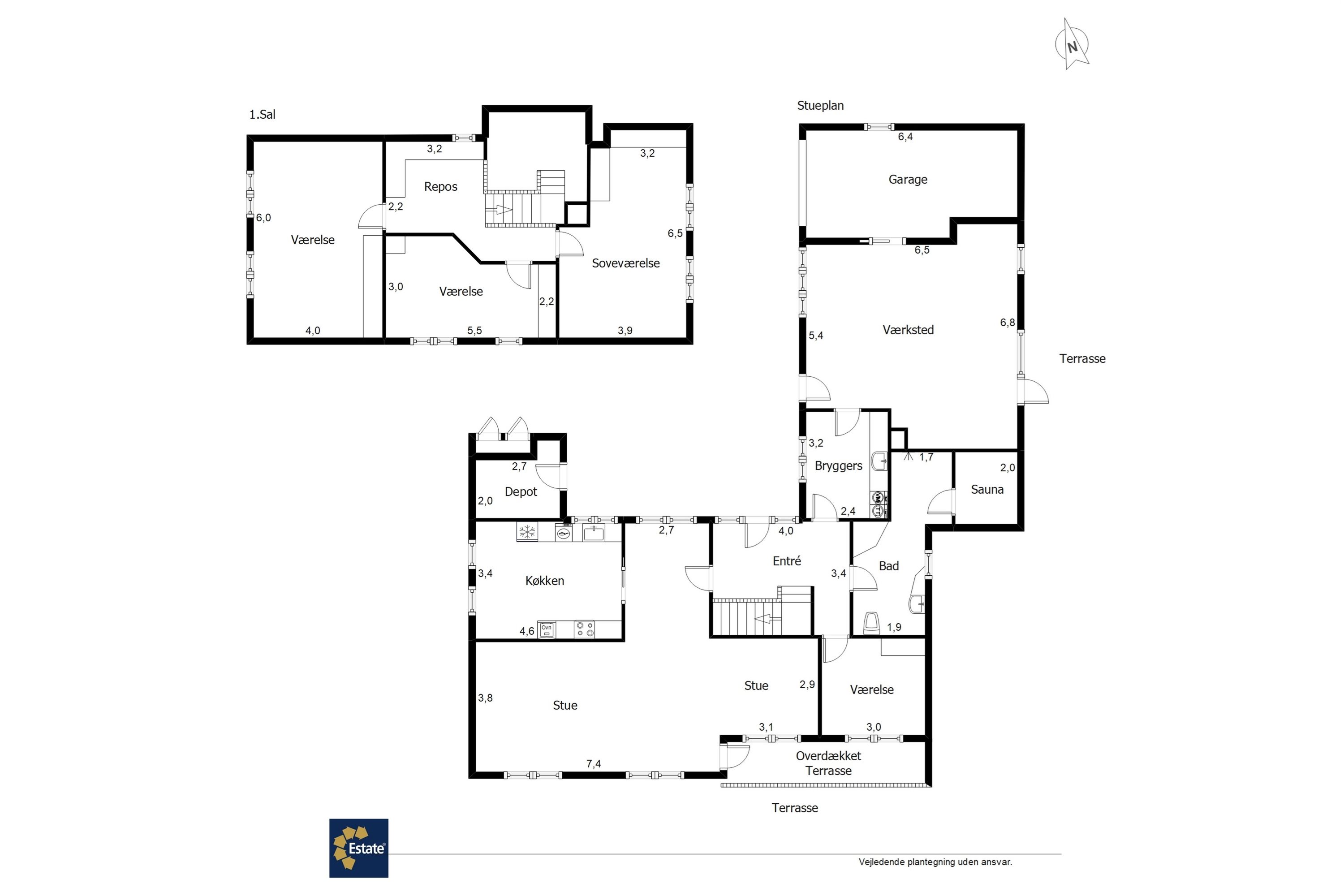 Plantegninger billede af Sdr Mallevej 44, Horne, 6800 Varde