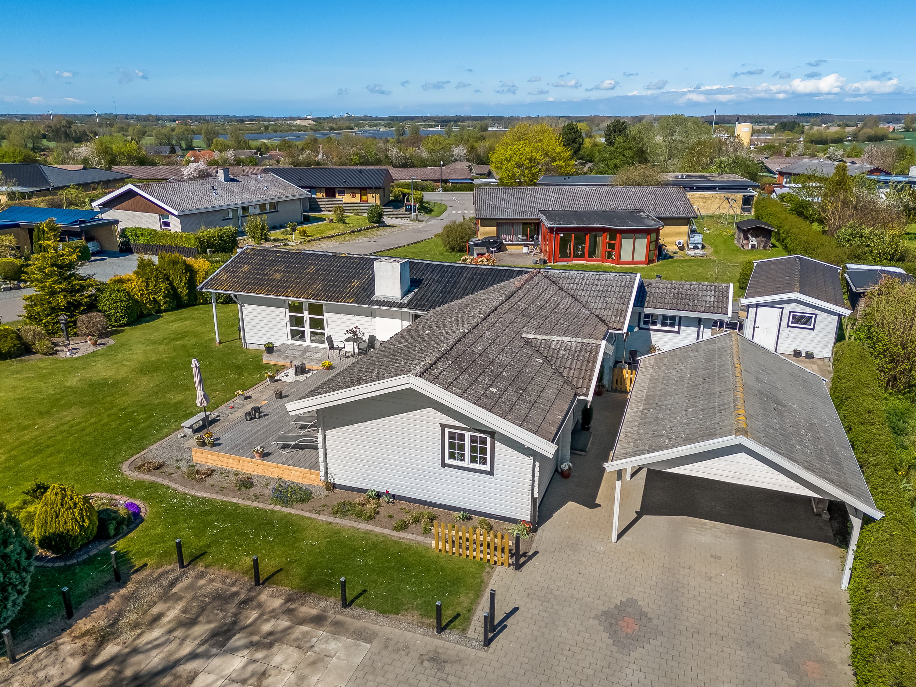 Fremhævet luftfoto billede i fuldskærmstilstand. Billede af Frejasvej 26, 4873 Væggerløse