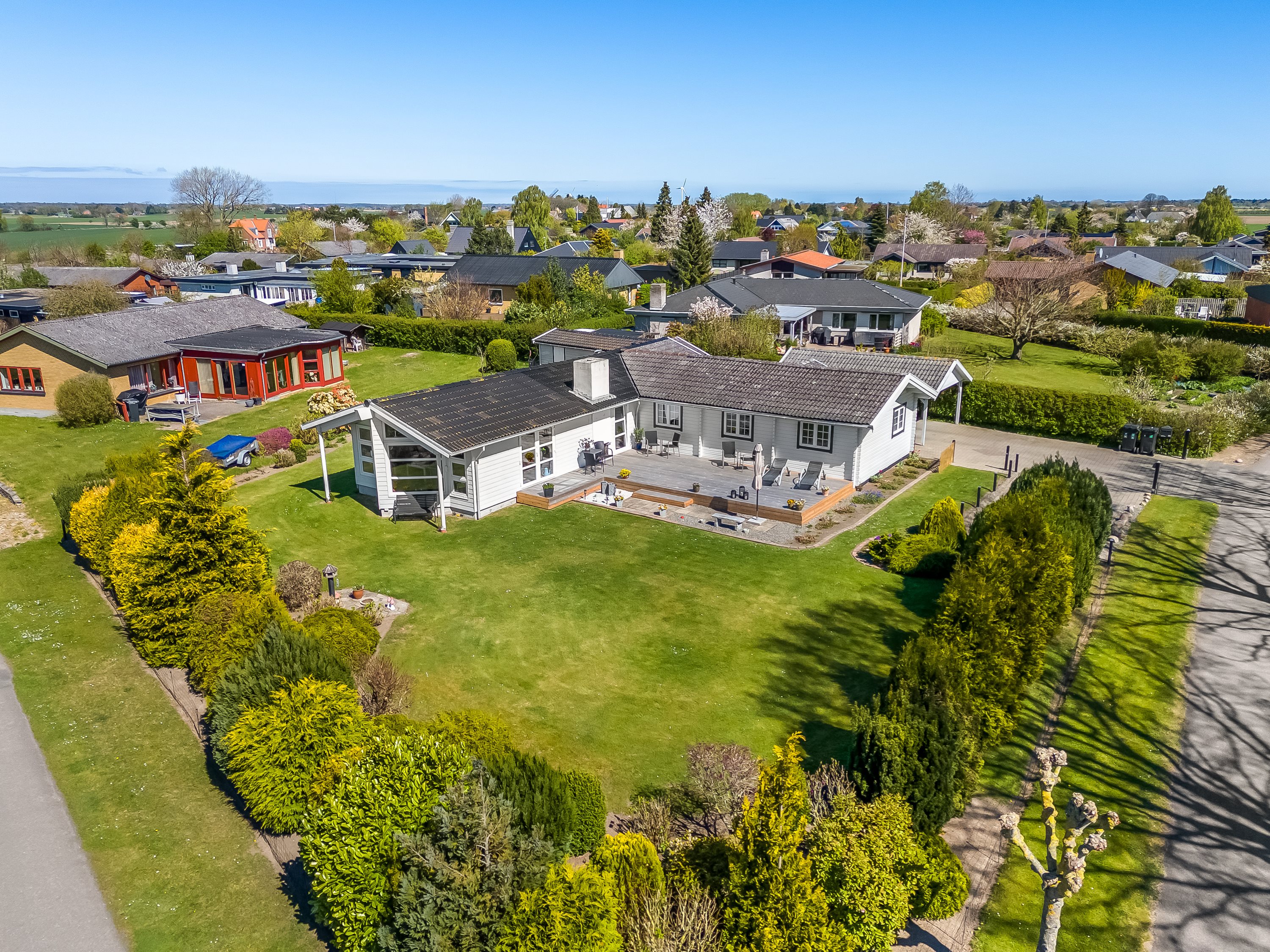 Fremhævet luftfoto billede i fuldskærmstilstand. Billede af Frejasvej 26, 4873 Væggerløse