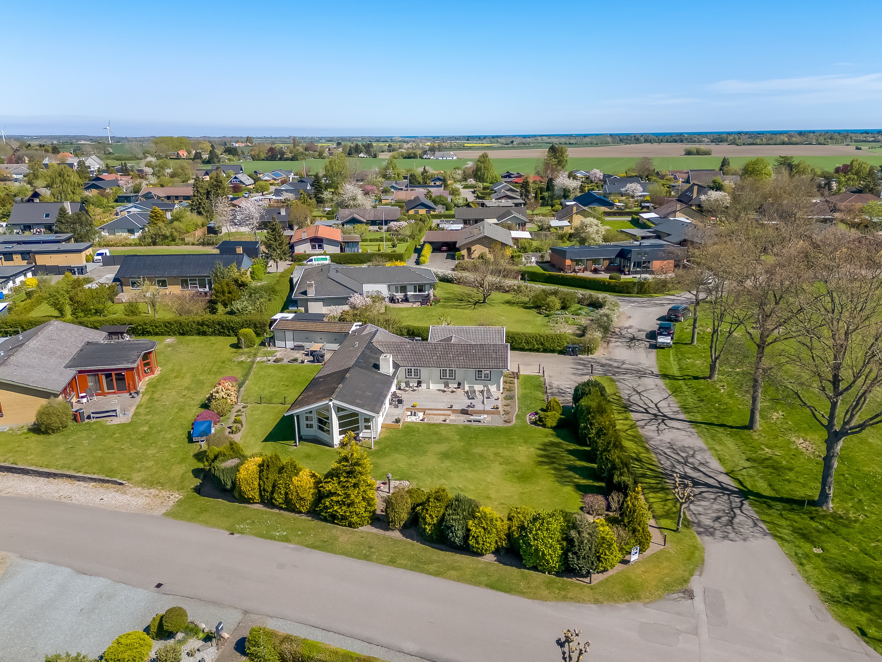 Fremhævet luftfoto billede i fuldskærmstilstand. Billede af Frejasvej 26, 4873 Væggerløse