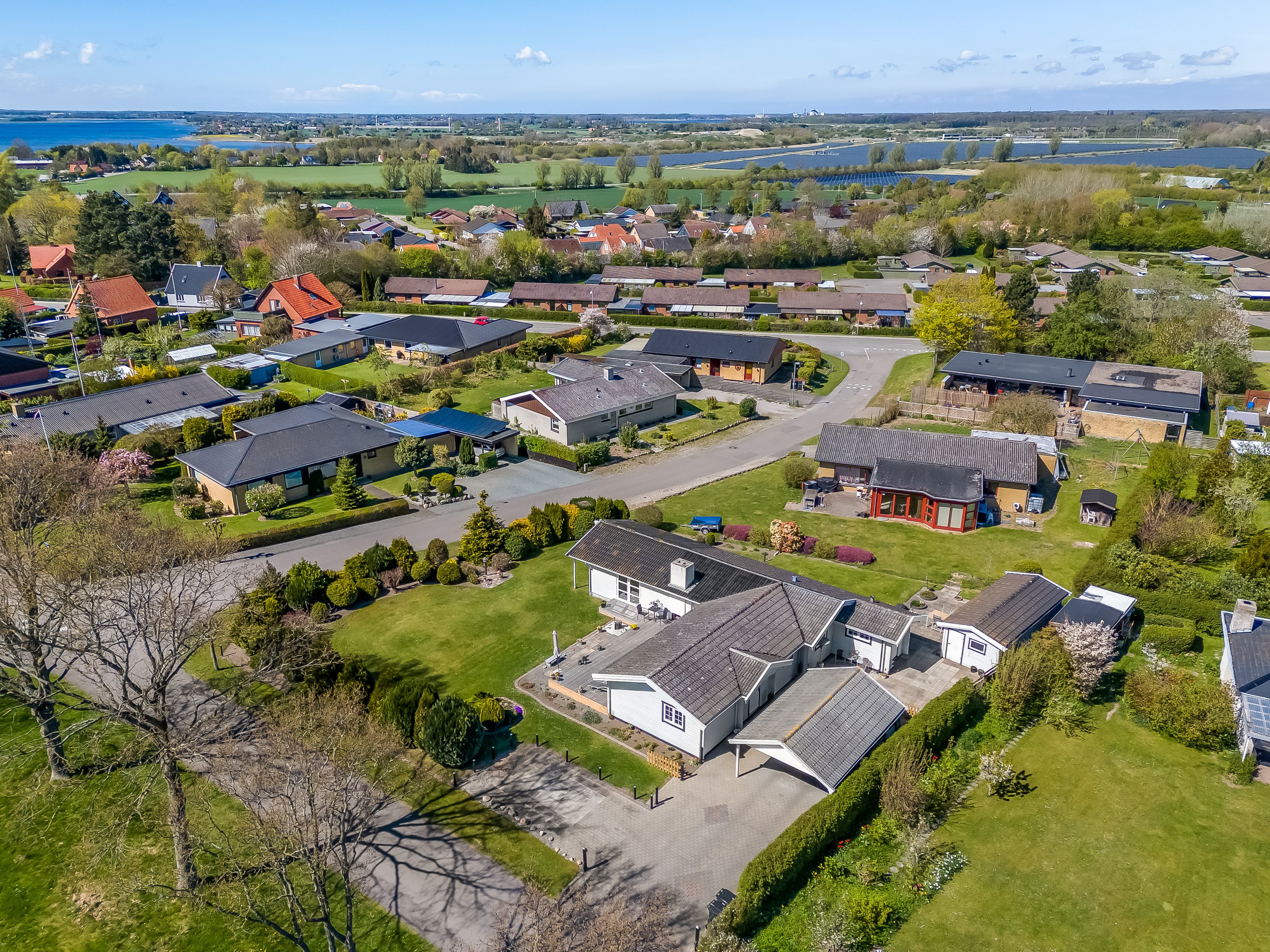 Fremhævet luftfoto billede i fuldskærmstilstand. Billede af Frejasvej 26, 4873 Væggerløse