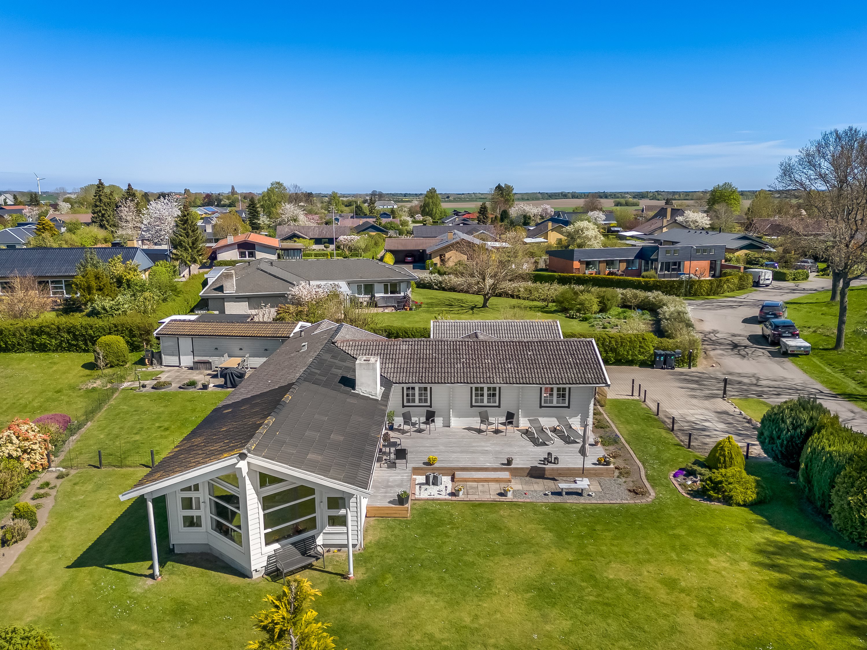 Villa: Luftfoto på Frejasvej 26, 4873 Væggerløse