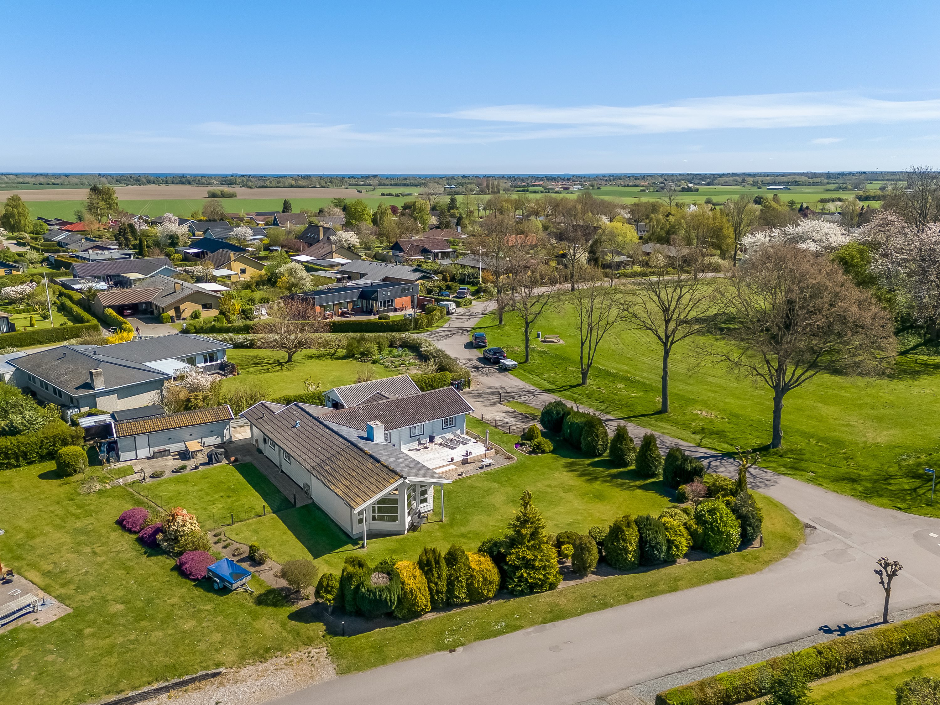 Fremhævet luftfoto billede i fuldskærmstilstand. Billede af Frejasvej 26, 4873 Væggerløse