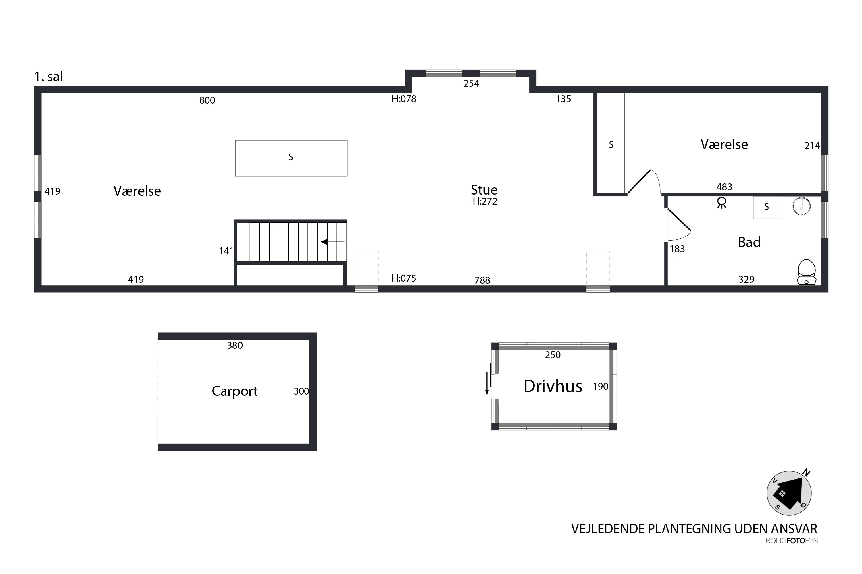Plantegninger billede af Assensvej 366, Bregnemose, 5690 Tommerup