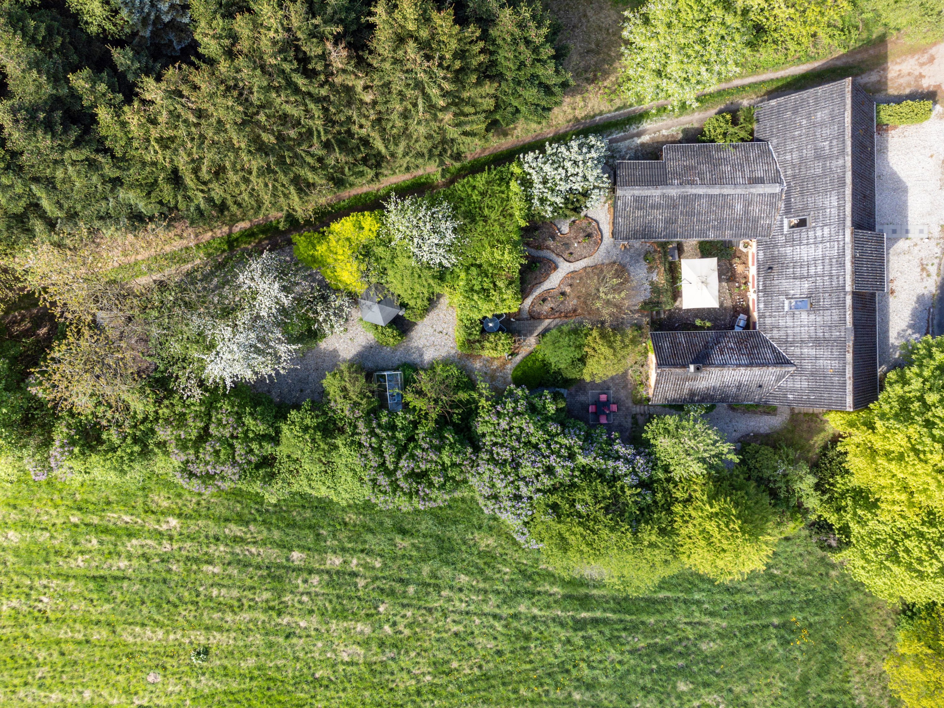 Villa: Luftfoto på Assensvej 366, Bregnemose, 5690 Tommerup