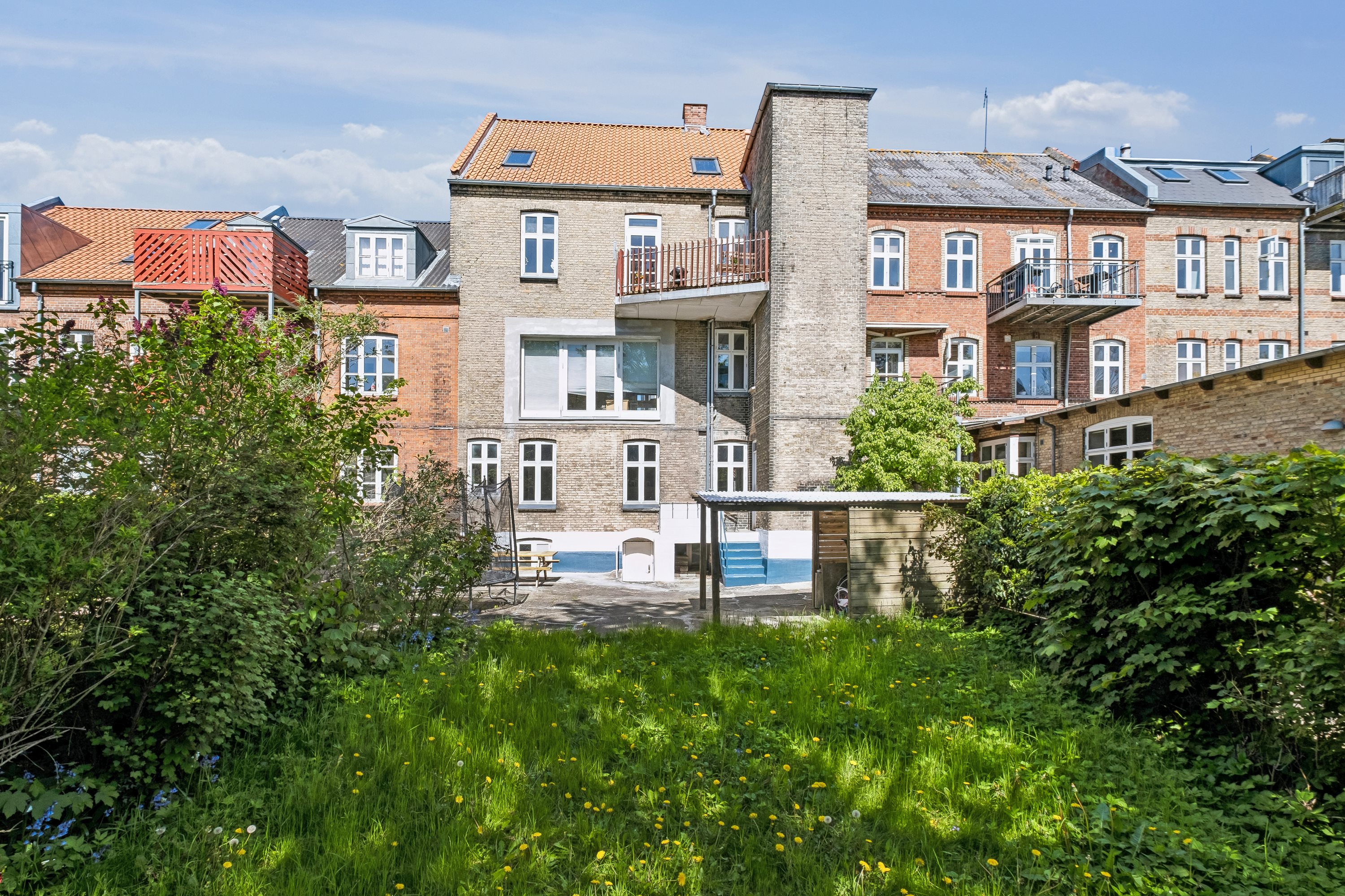 Ejerlejlighed: Set fra haven på Slotsgade 14, 2., 8700 Horsens