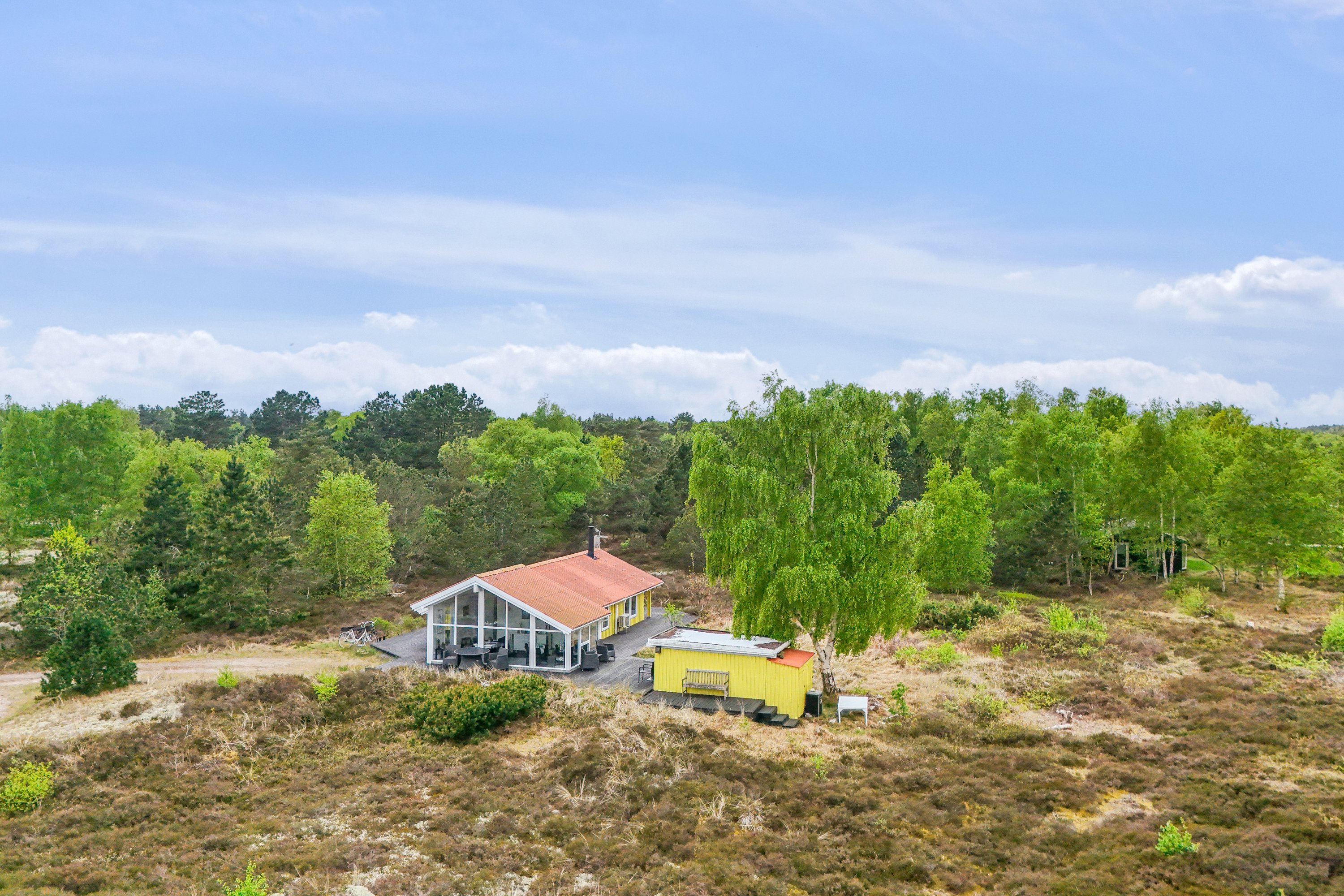 Fremhævet luftfoto billede i fuldskærmstilstand. Billede af Jenses Jolle 31, Nordmarken, 9940 Læsø