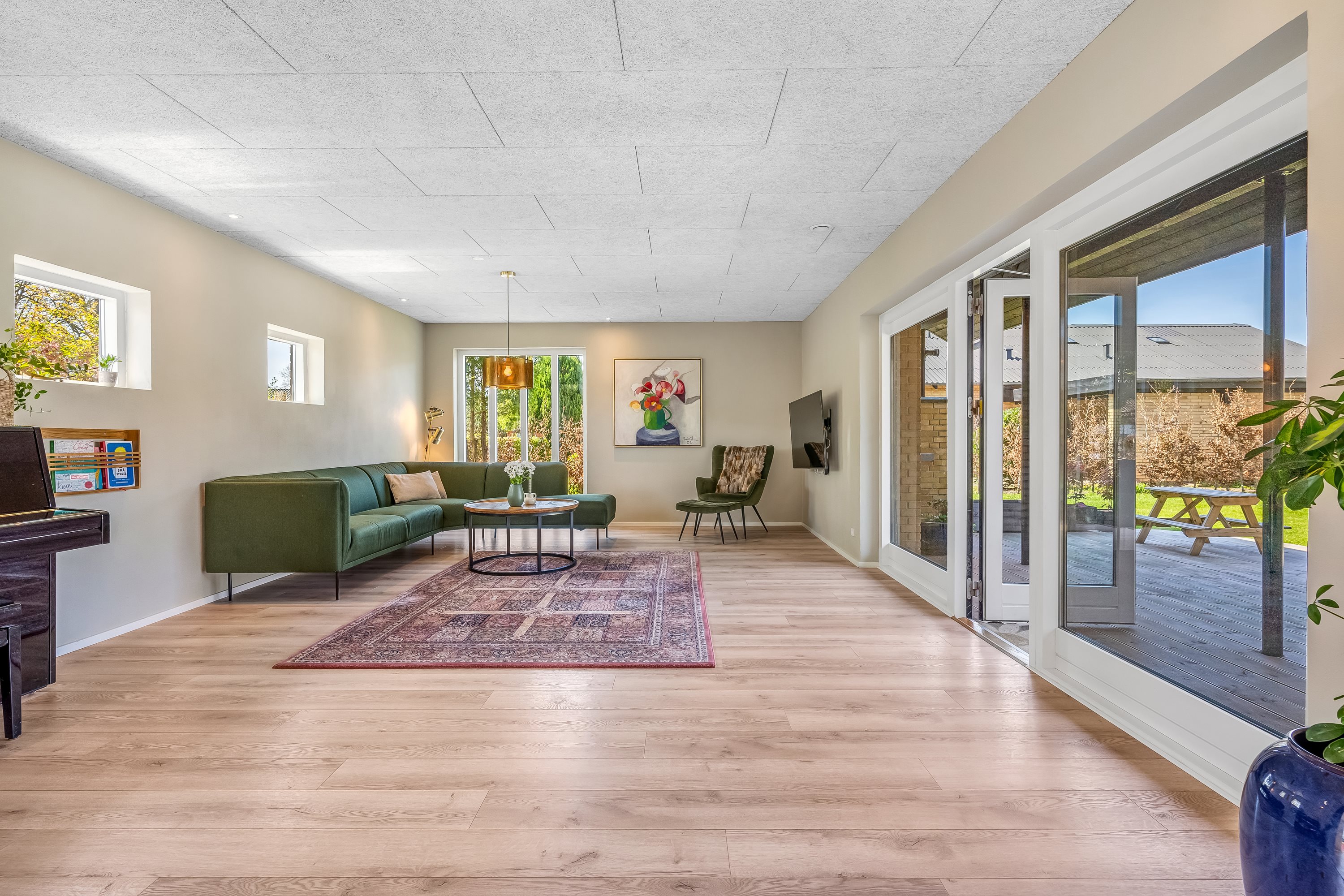 Fremhævet stue billede i fuldskærmstilstand. Billede af Kløvermarken 27, 7500 Holstebro