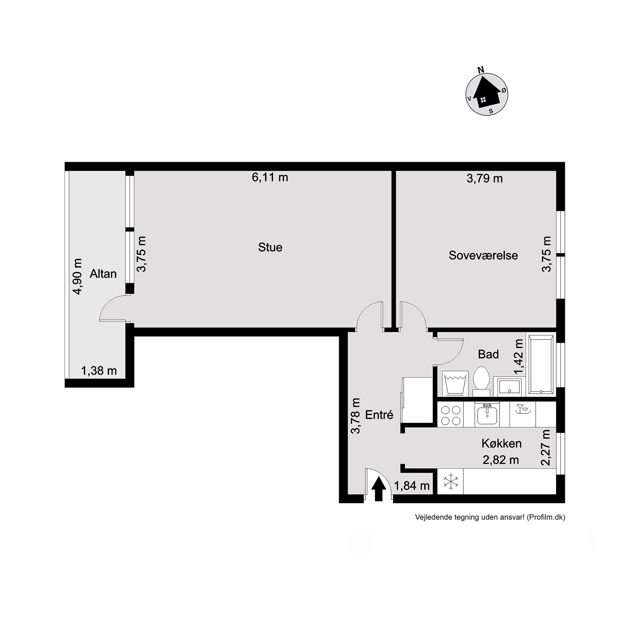 Plantegninger billede af Arne Poulsens Vej 1, st.. th., 7100 Vejle