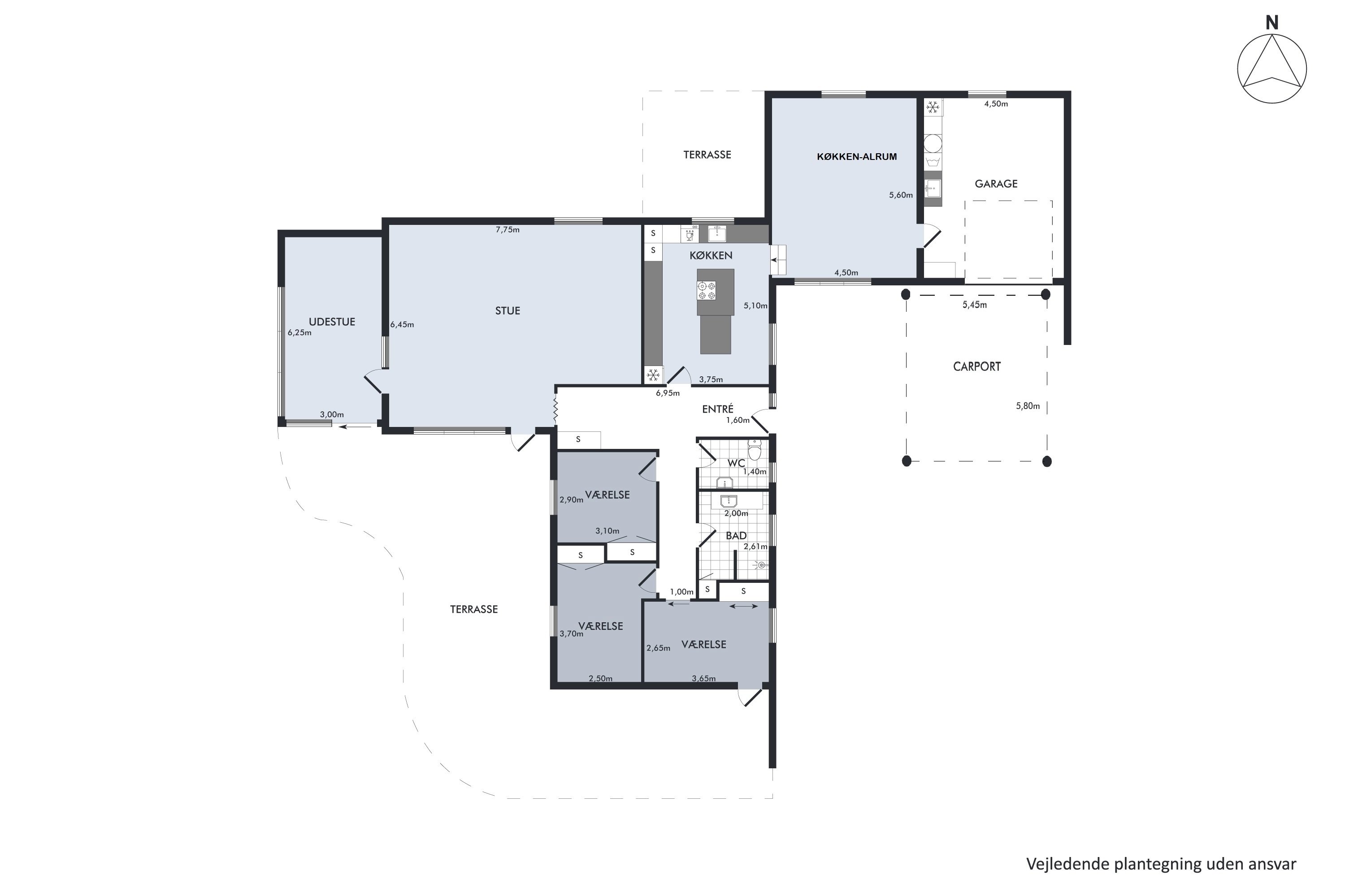Plantegninger billede af Blommevej 11, 9310 Vodskov